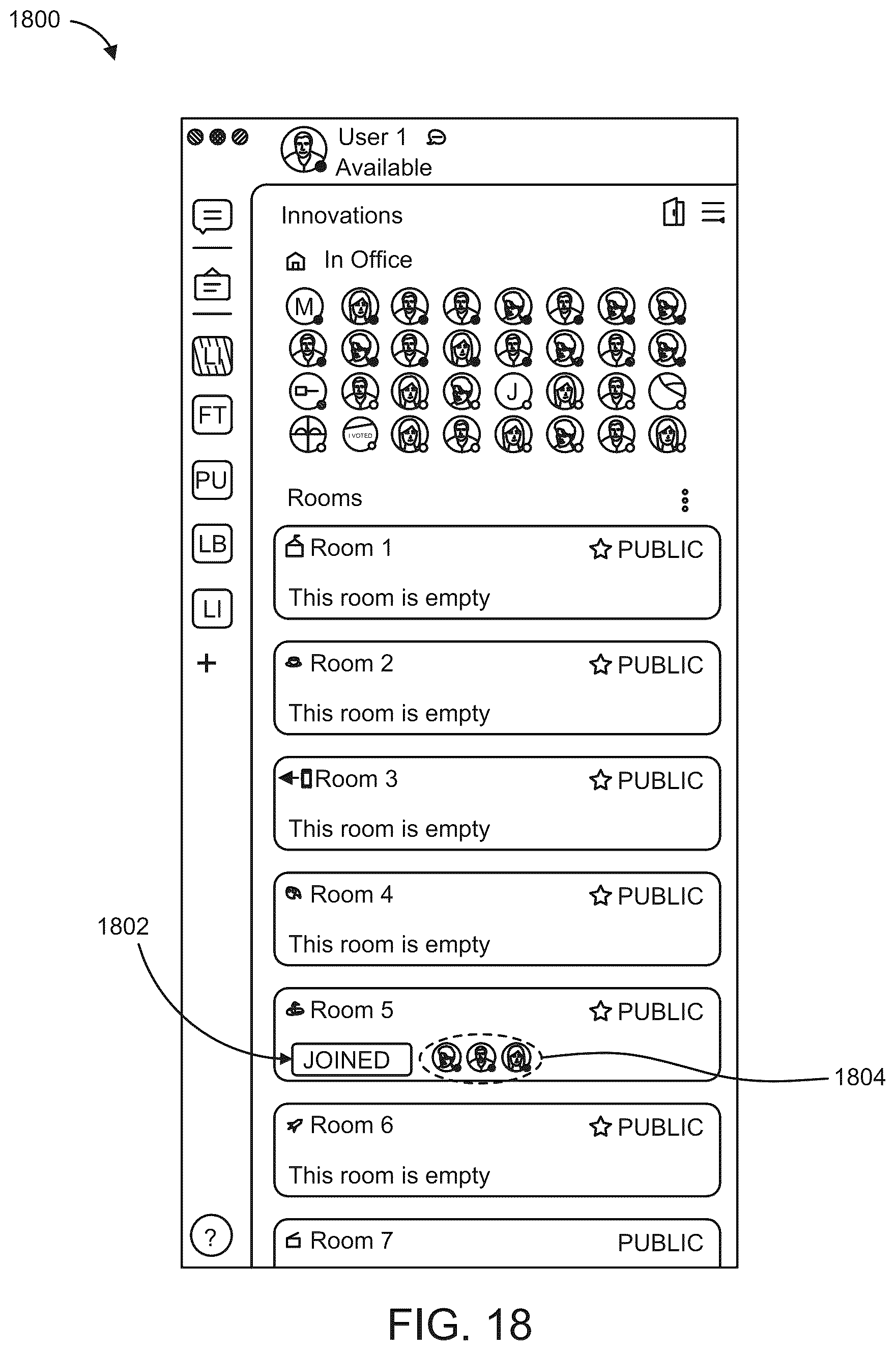 Patent US12375623 Figure 18 – Methods and systems for facilitating a collaborative work environment