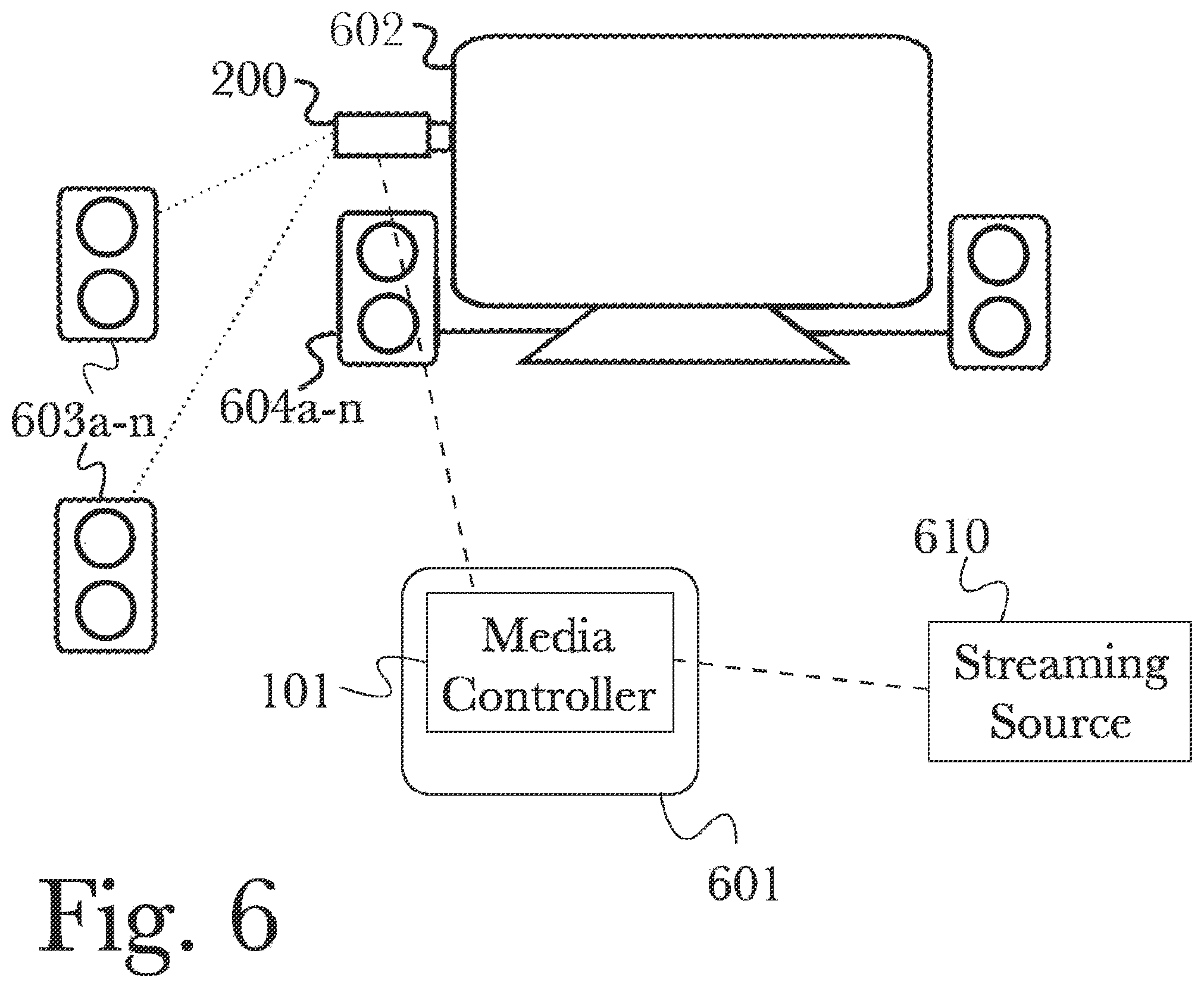 Patent US12375753 Figure 6 – Audio duplication and redirection system