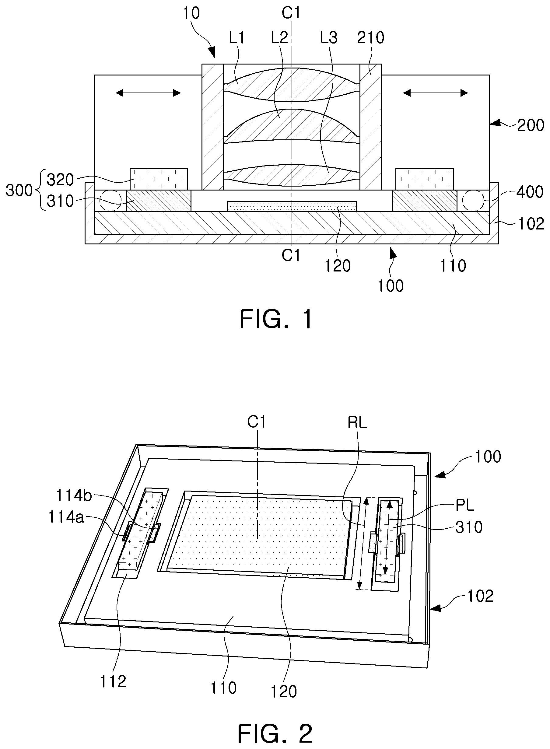 Patent US12375784 — Camera module with piezoelectric driving member — Figure 1