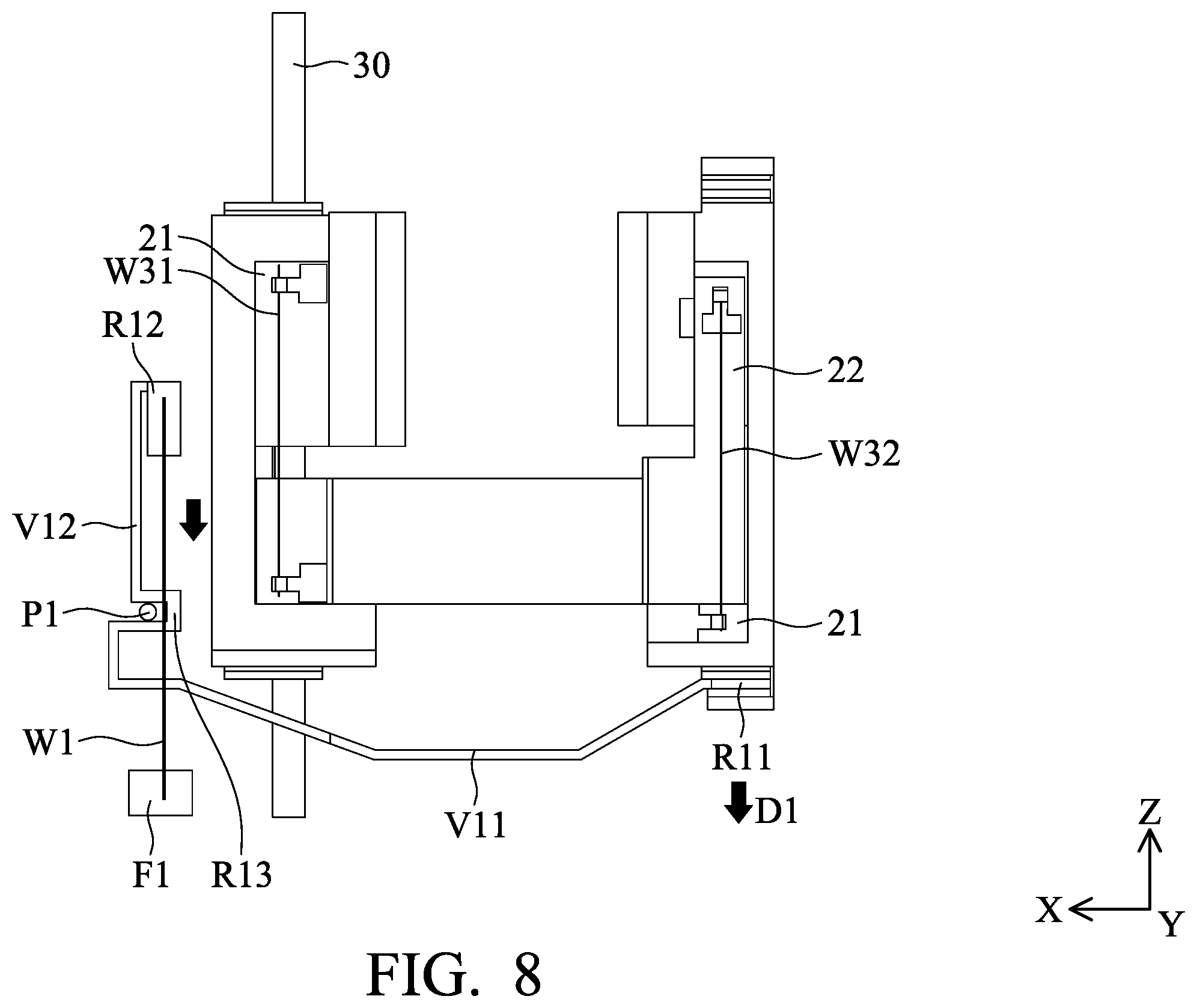 Patent US12375787 Figure 8 – Driving mechanism