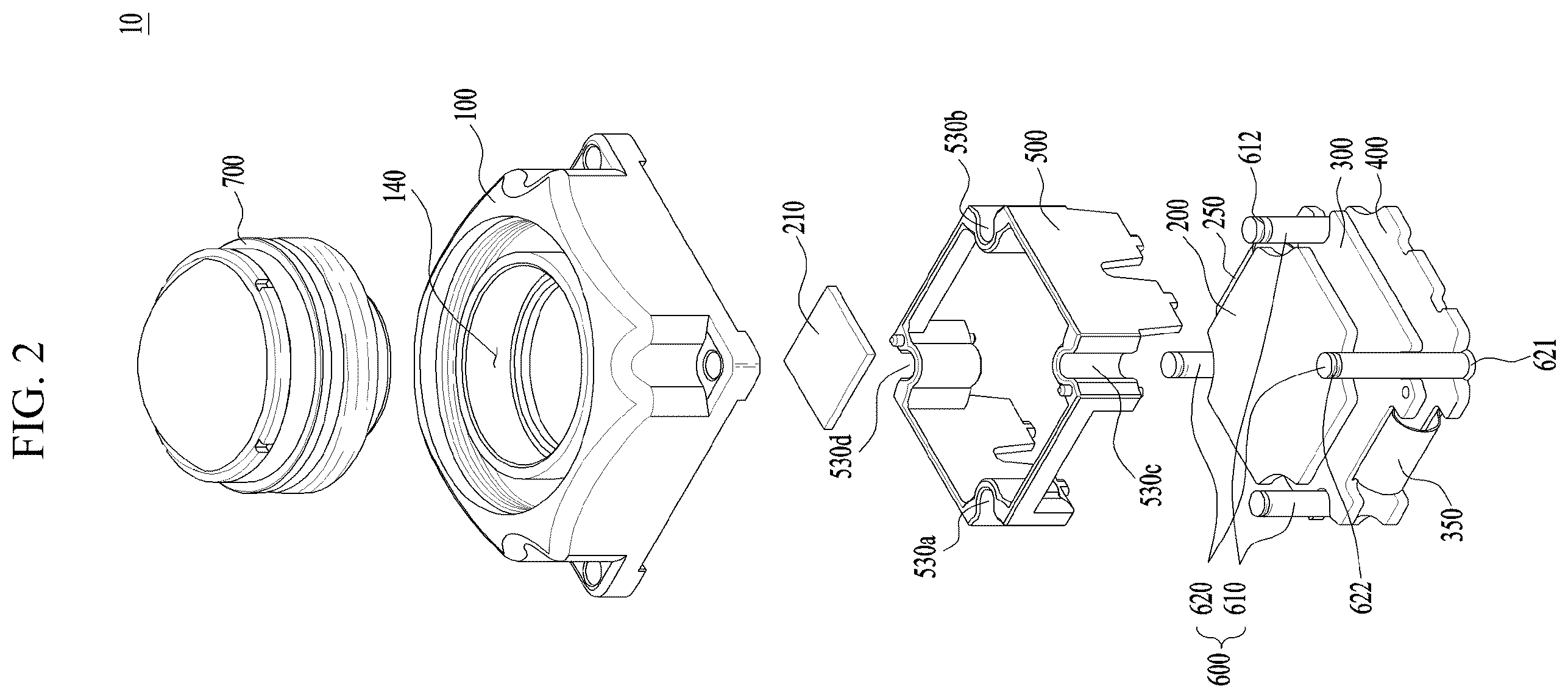Patent US12375790 Figure 2 – Camera module including a housing with an adhesion surface