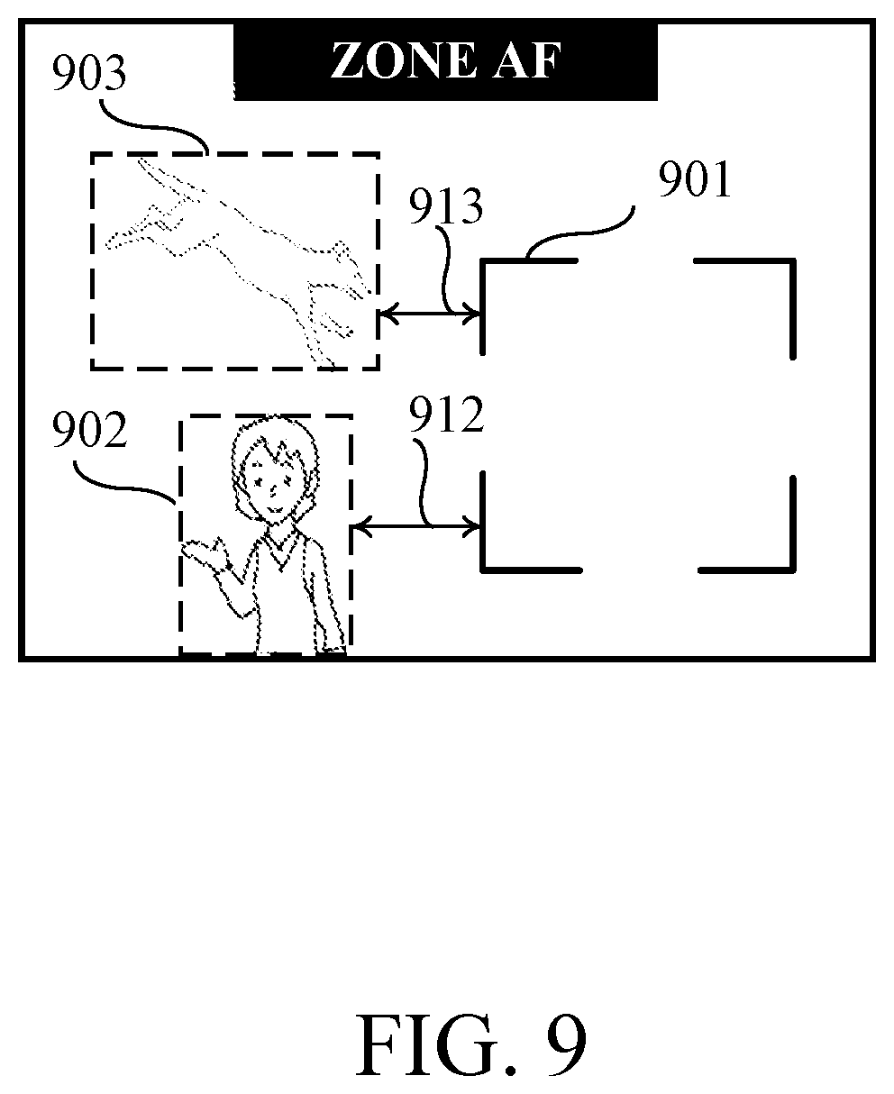 Patent US12375804 Figure 9 – Control apparatus, image pickup apparatus, control method, and storage medium thatdetermine a main object to be focused on