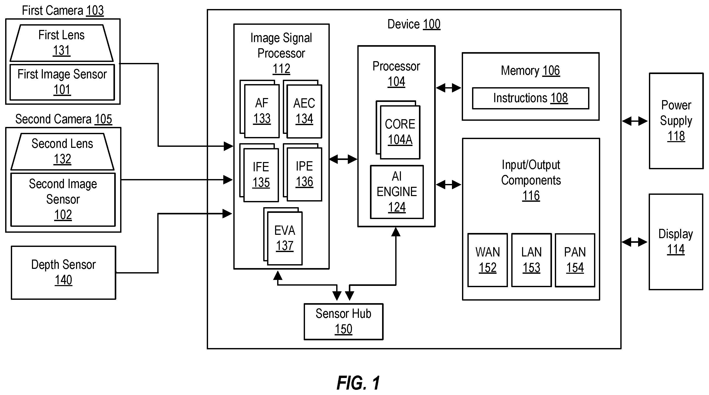 Patent US12375821 Figure 1 – Mono guided bayer demosaic image processing