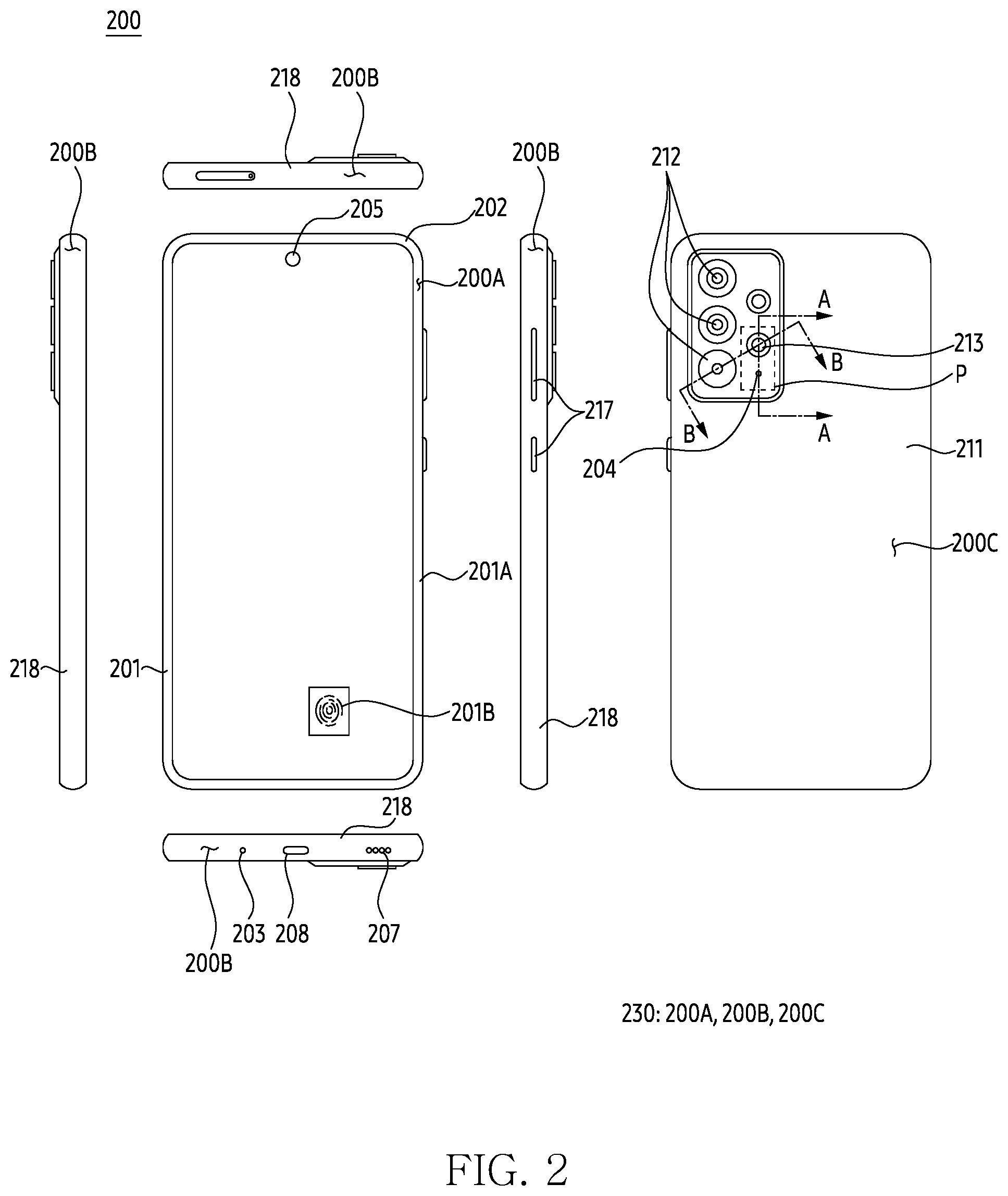 Patent US12375845 Figure 2 – Audio output device including extended resonance space and electronic device including the same