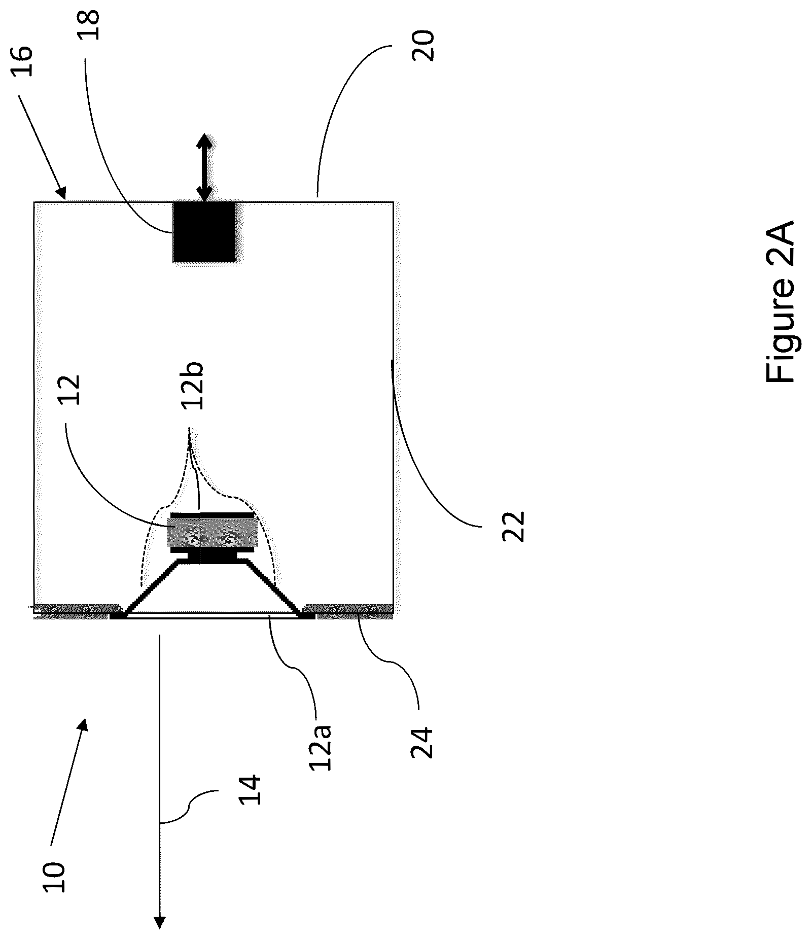 Patent US12375846 Figure 2 – Loudspeaker system having an acoustic meta material enclosure