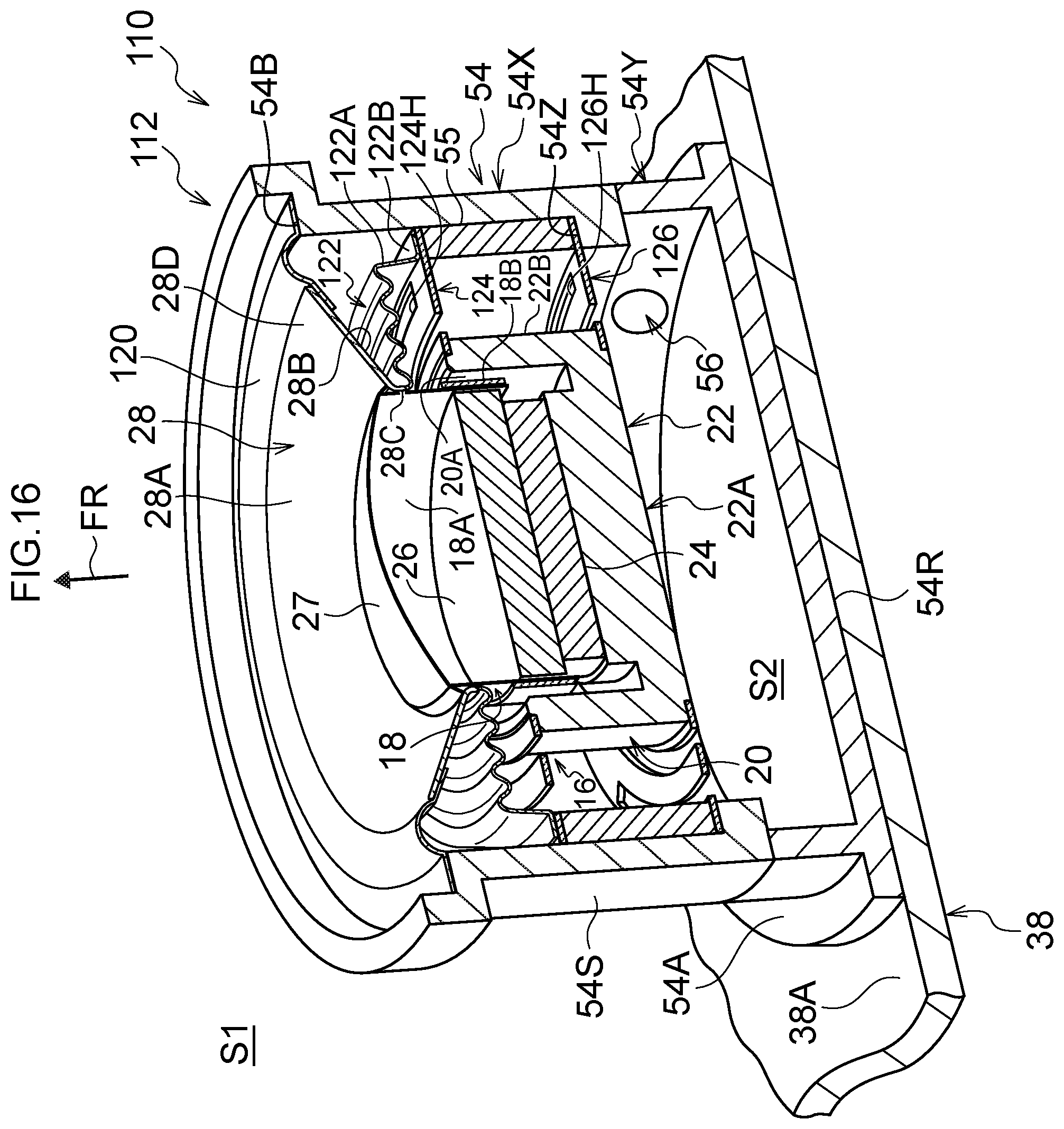 Patent US12375848 Figure 16 – Electroacoustic transducer and electroacoustic transducer unit