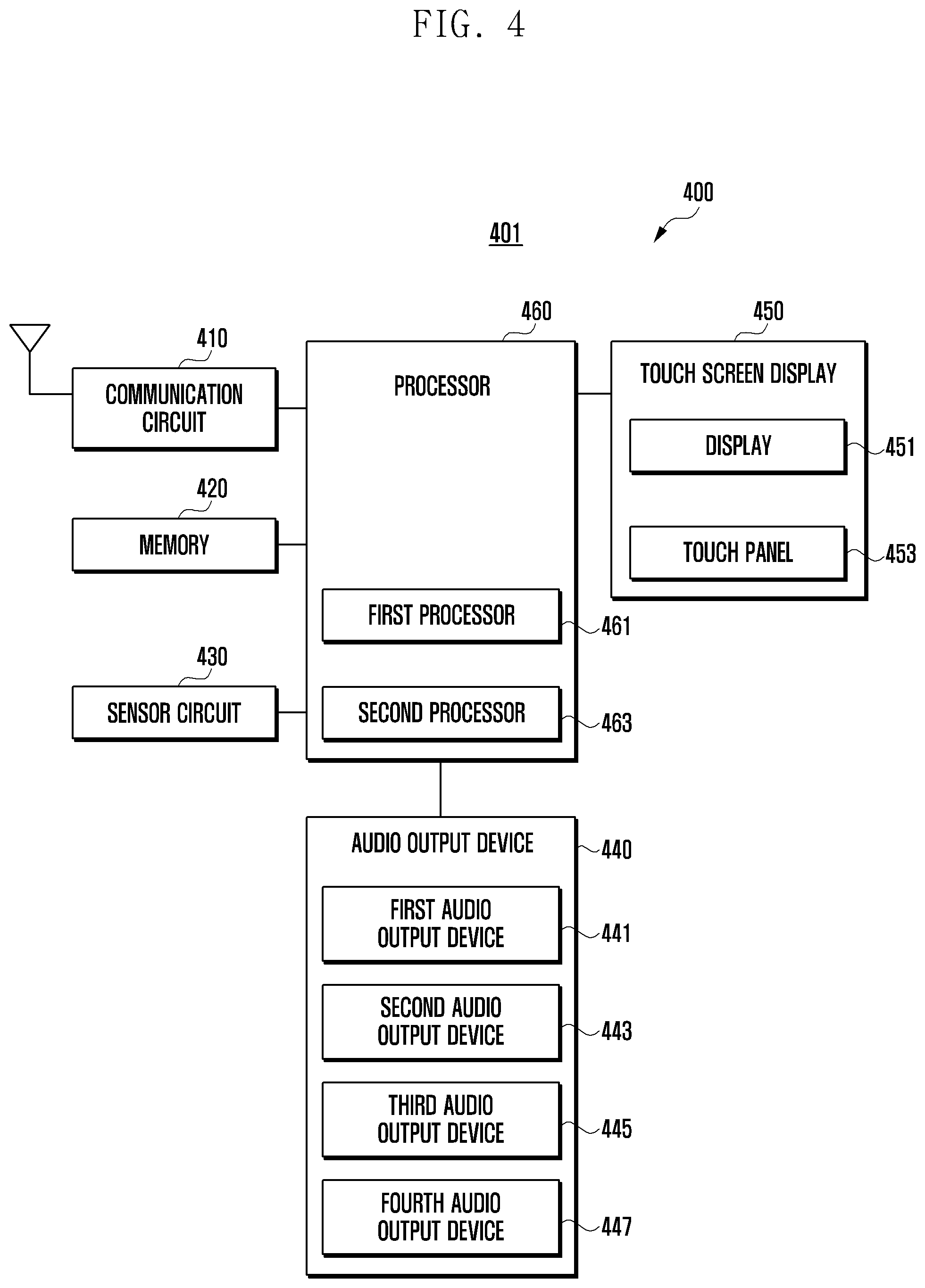 Patent US12375852 Figure 4 – Electronic device and multichannel audio output method using same