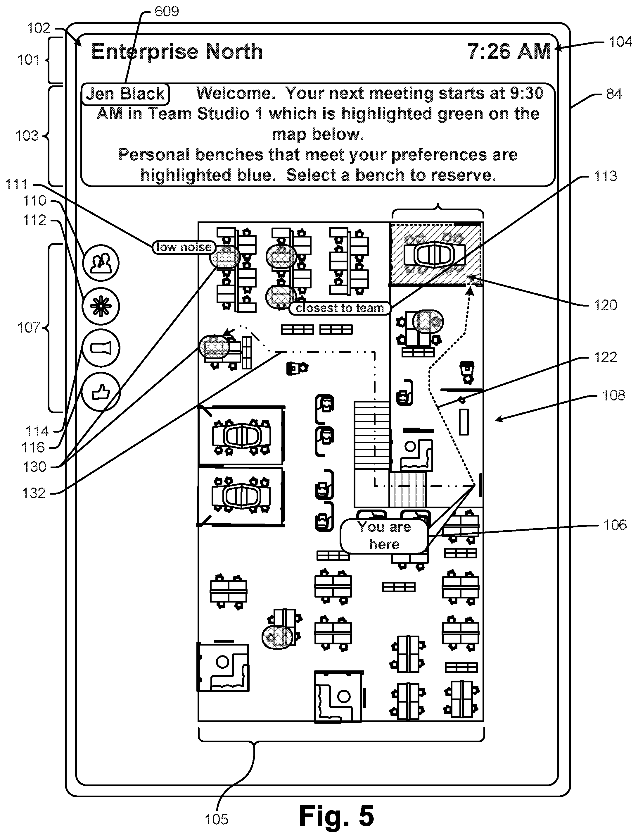 Patent US12375874 Figure 5 – Space guidance and management system and method