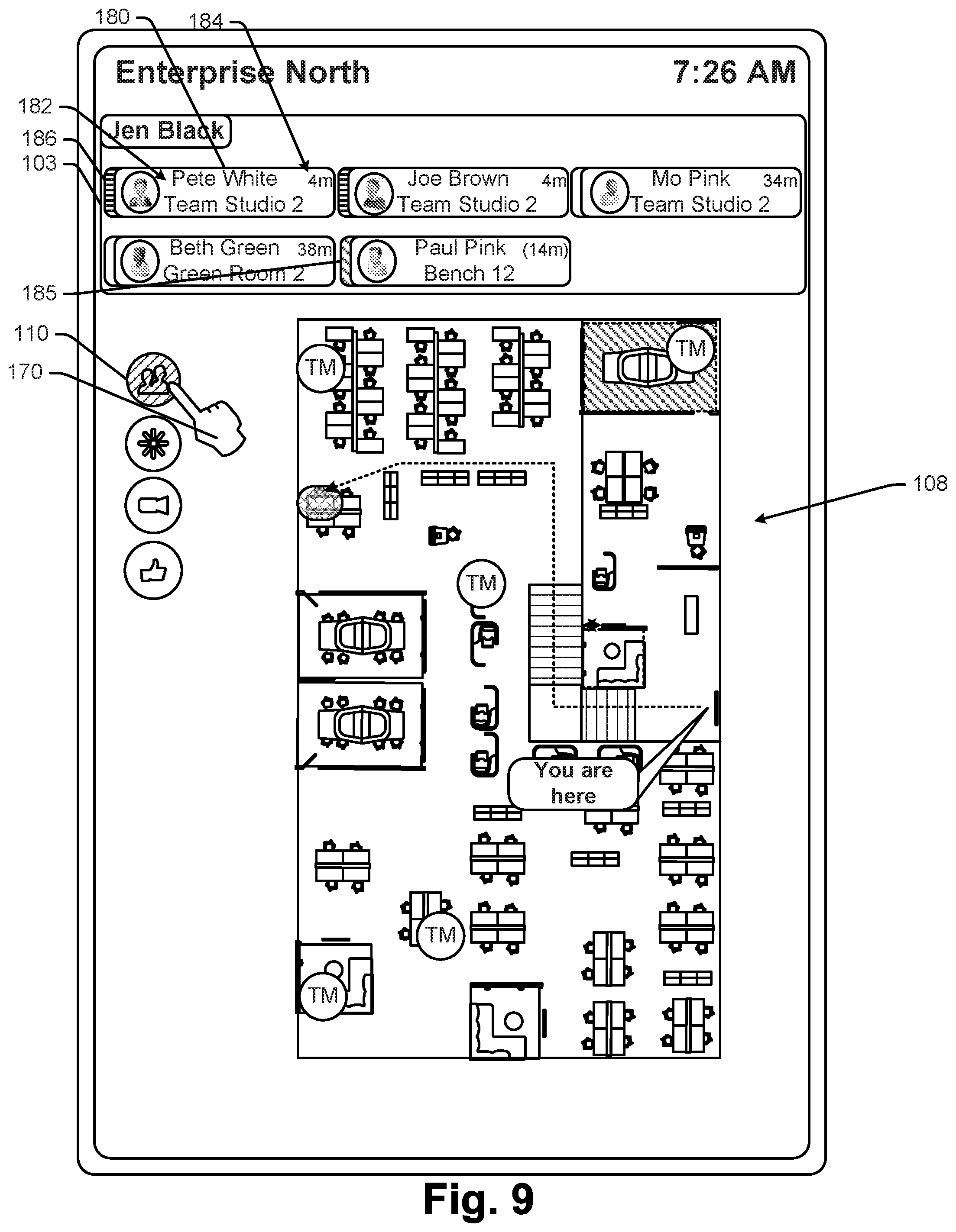 Patent US12375874 Figure 9 – Space guidance and management system and method