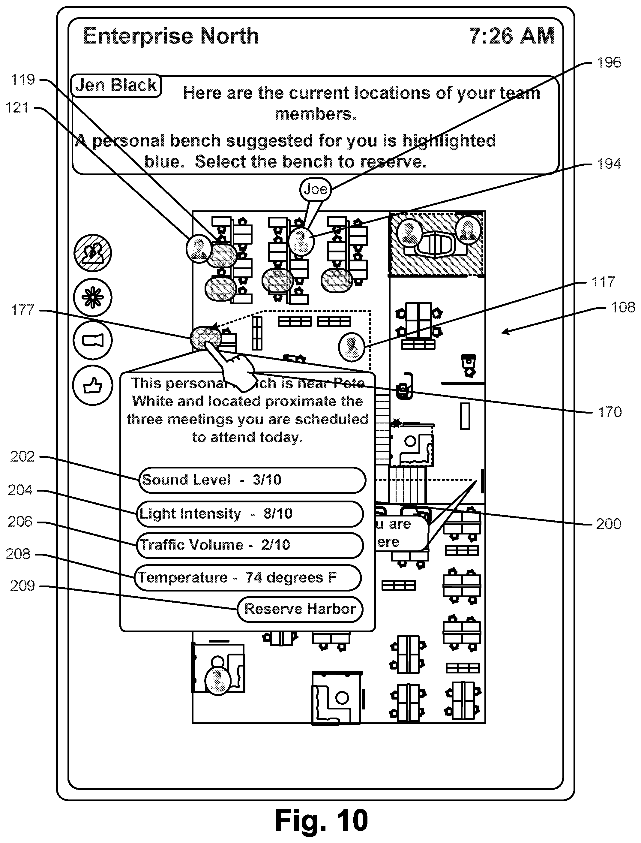 Patent US12375874 Figure 10 – Space guidance and management system and method