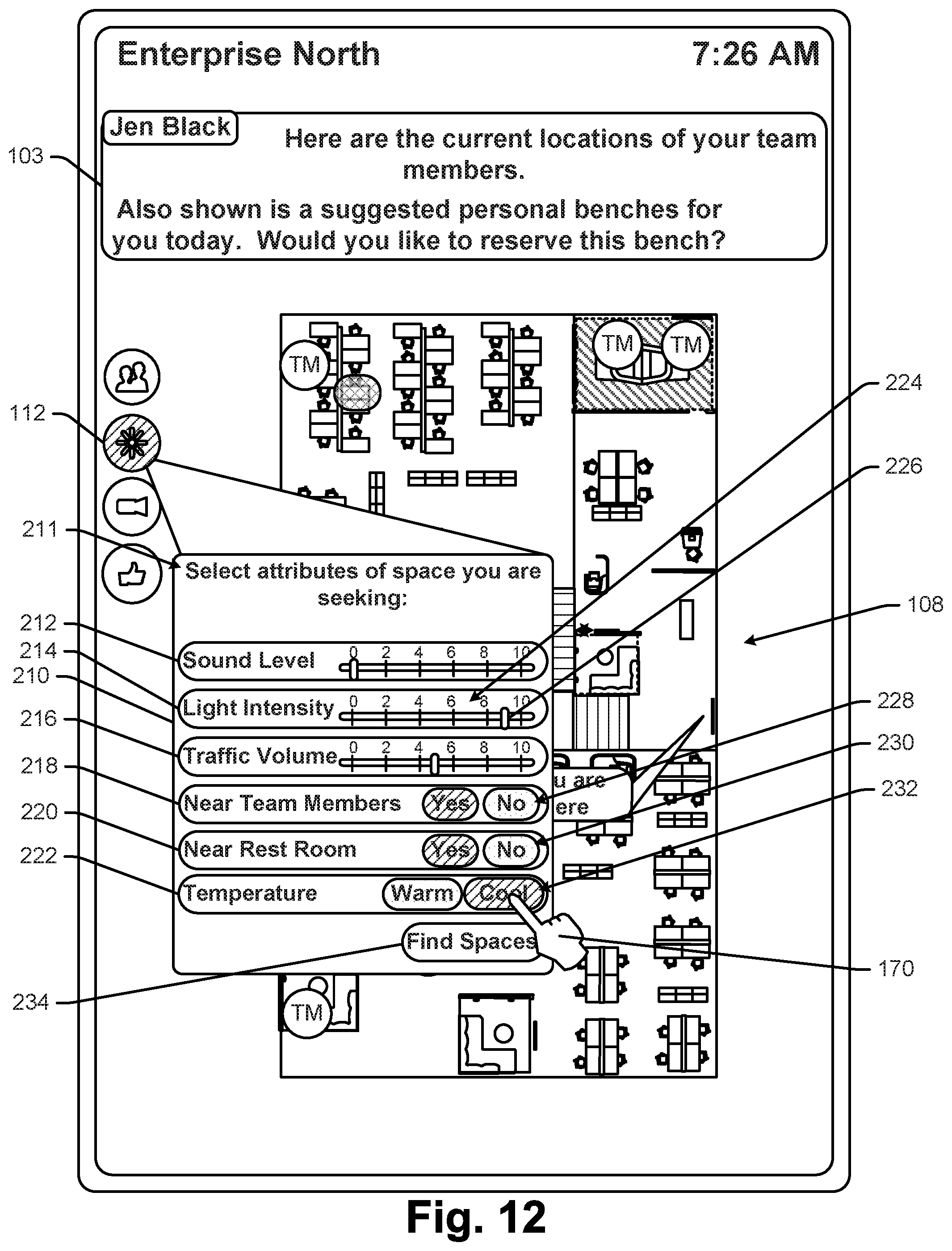 Patent US12375874 Figure 12 – Space guidance and management system and method
