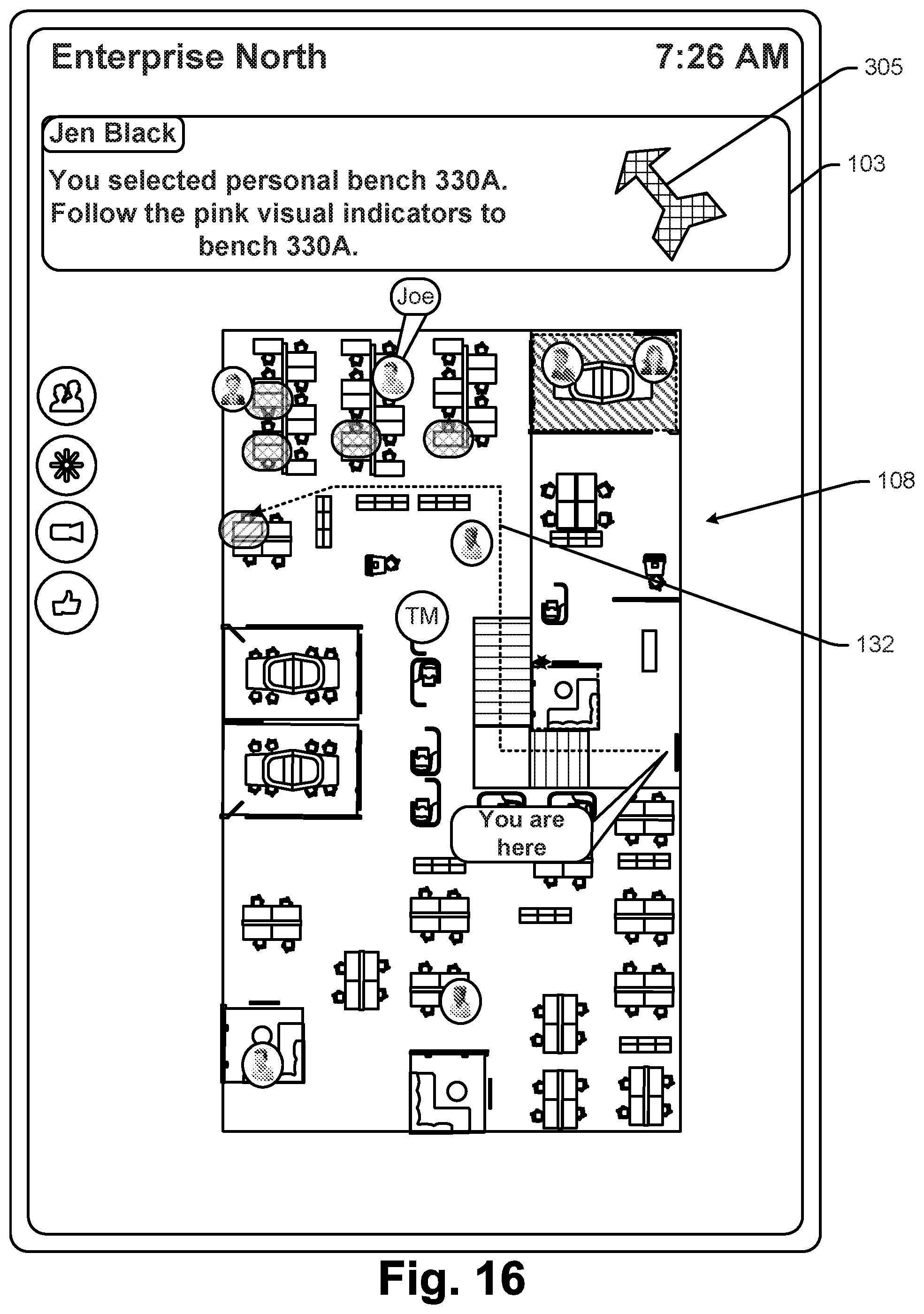 Patent US12375874 Figure 16 – Space guidance and management system and method