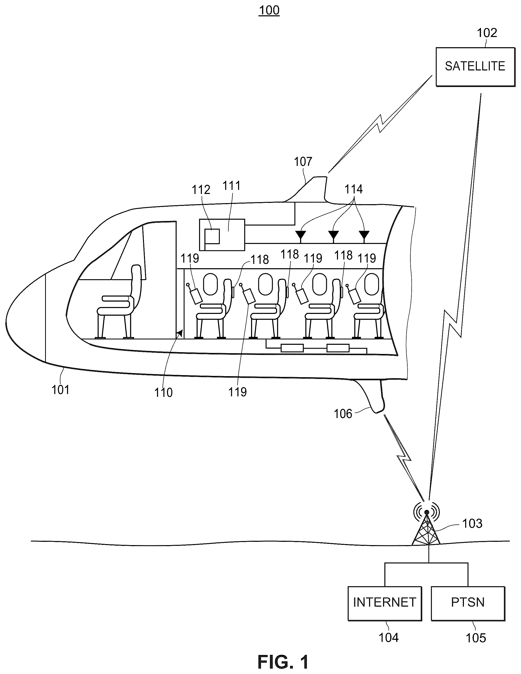 Patent US12375875 — Passenger location platform — Figure 1