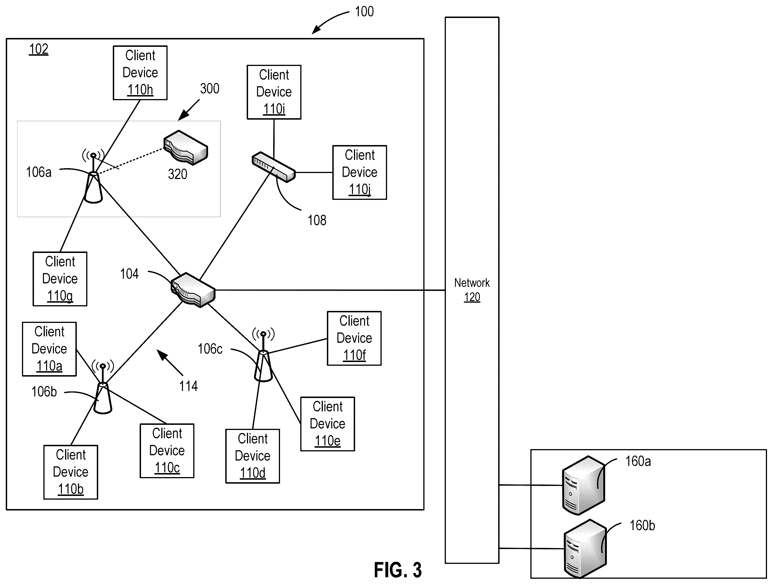 Patent US12375948 Figure 3 – Single physical access point based roaming test system