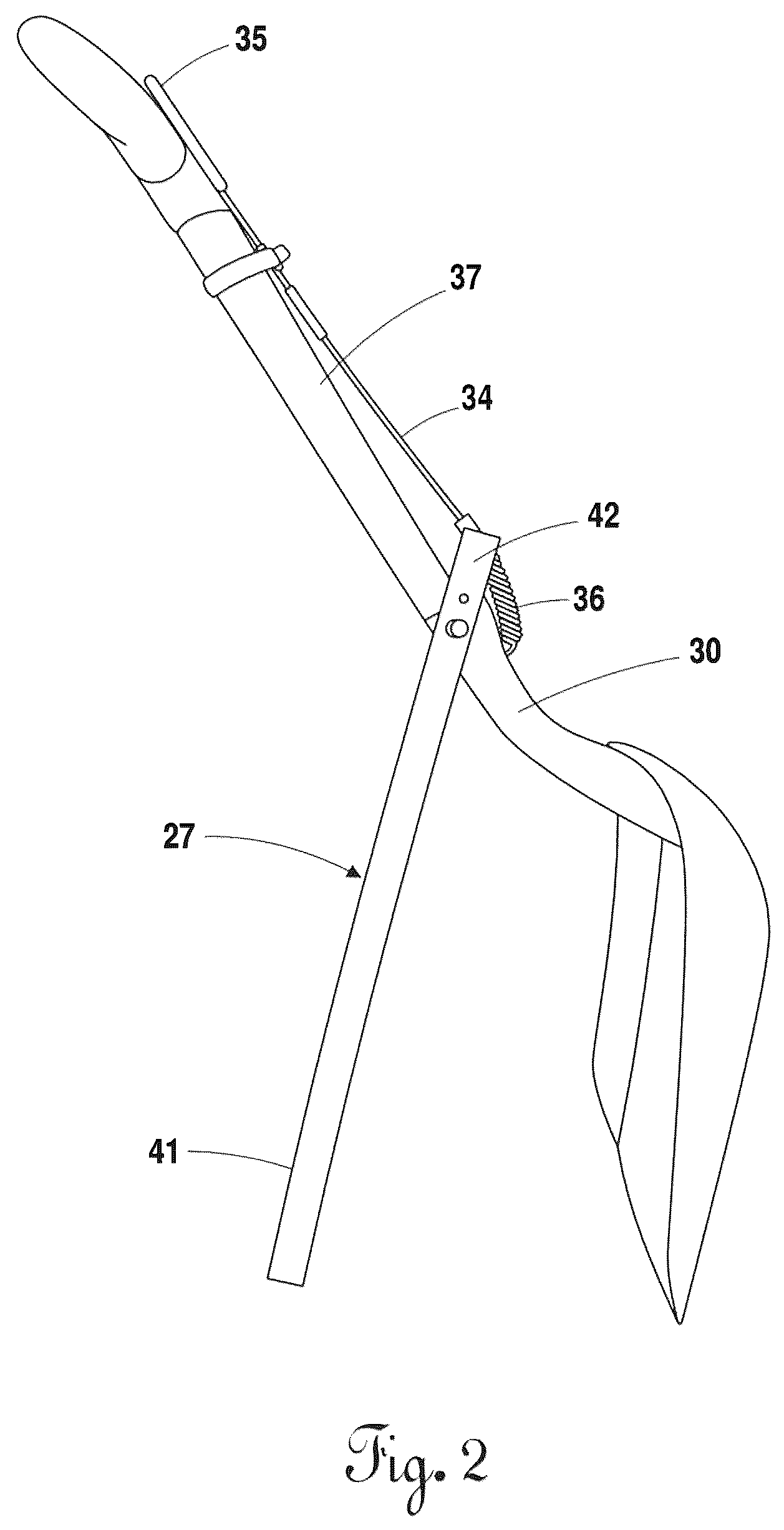 Patent US12376506 Figure 2 – Debris handling shovel attachment