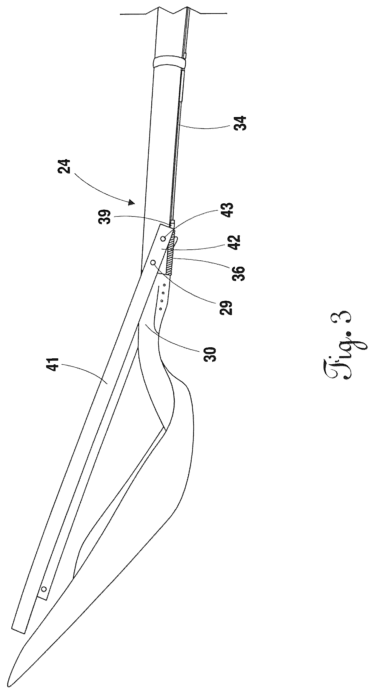 Patent US12376506 Figure 3 – Debris handling shovel attachment