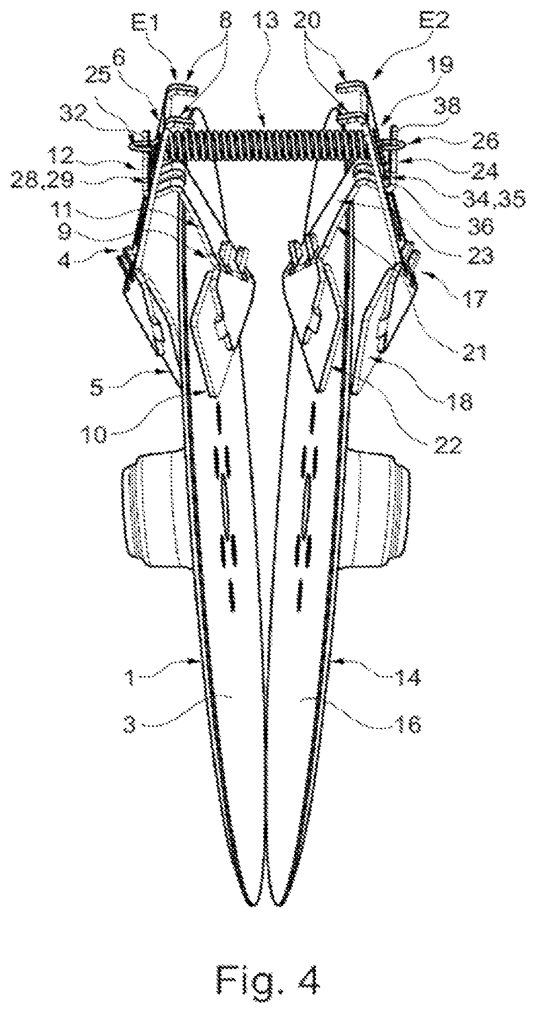 Patent US12376507 Figure 4 – Scraper device for a disc of an agricultural machine and associated agricultural machine