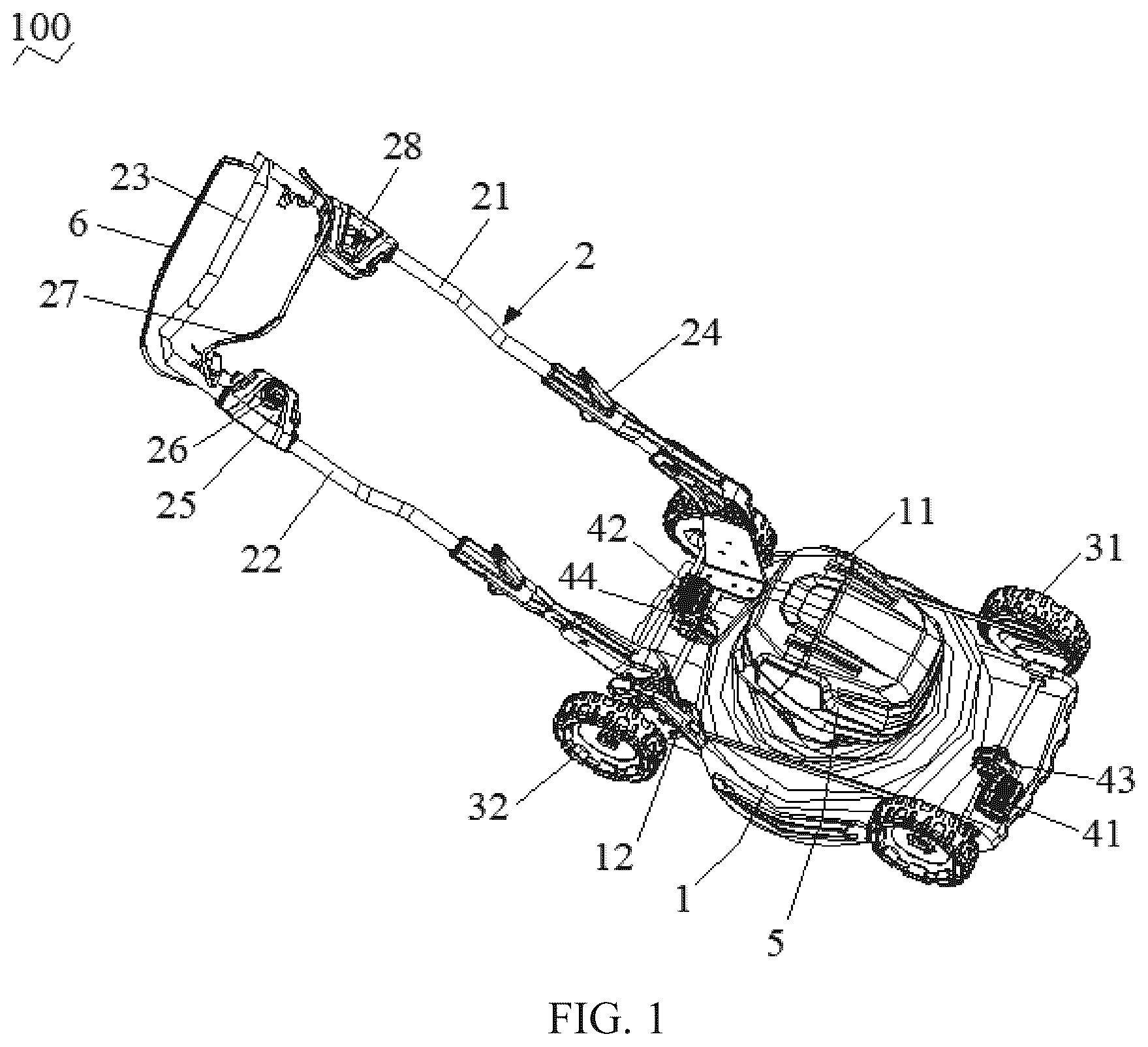 Patent US12376516 — Mower and garden tool — Figure 1