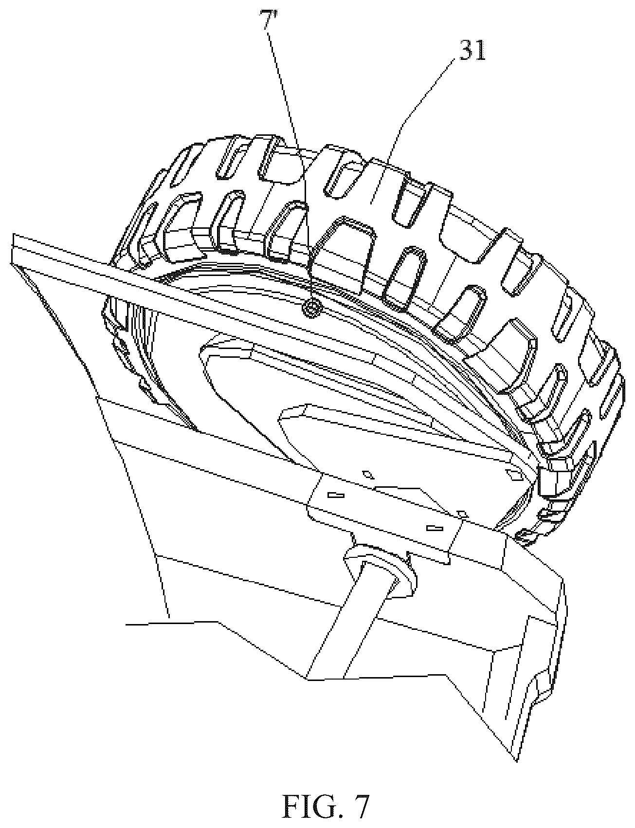 Patent US12376516 Figure 6 – Mower and garden tool