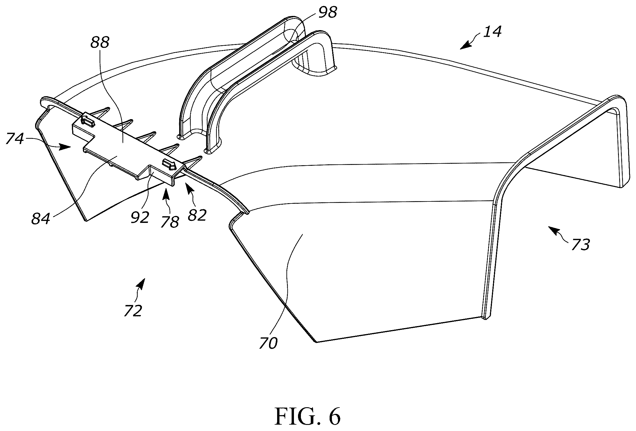 Patent US12376517 Figure 6 – Lawnmower discharge accessories
