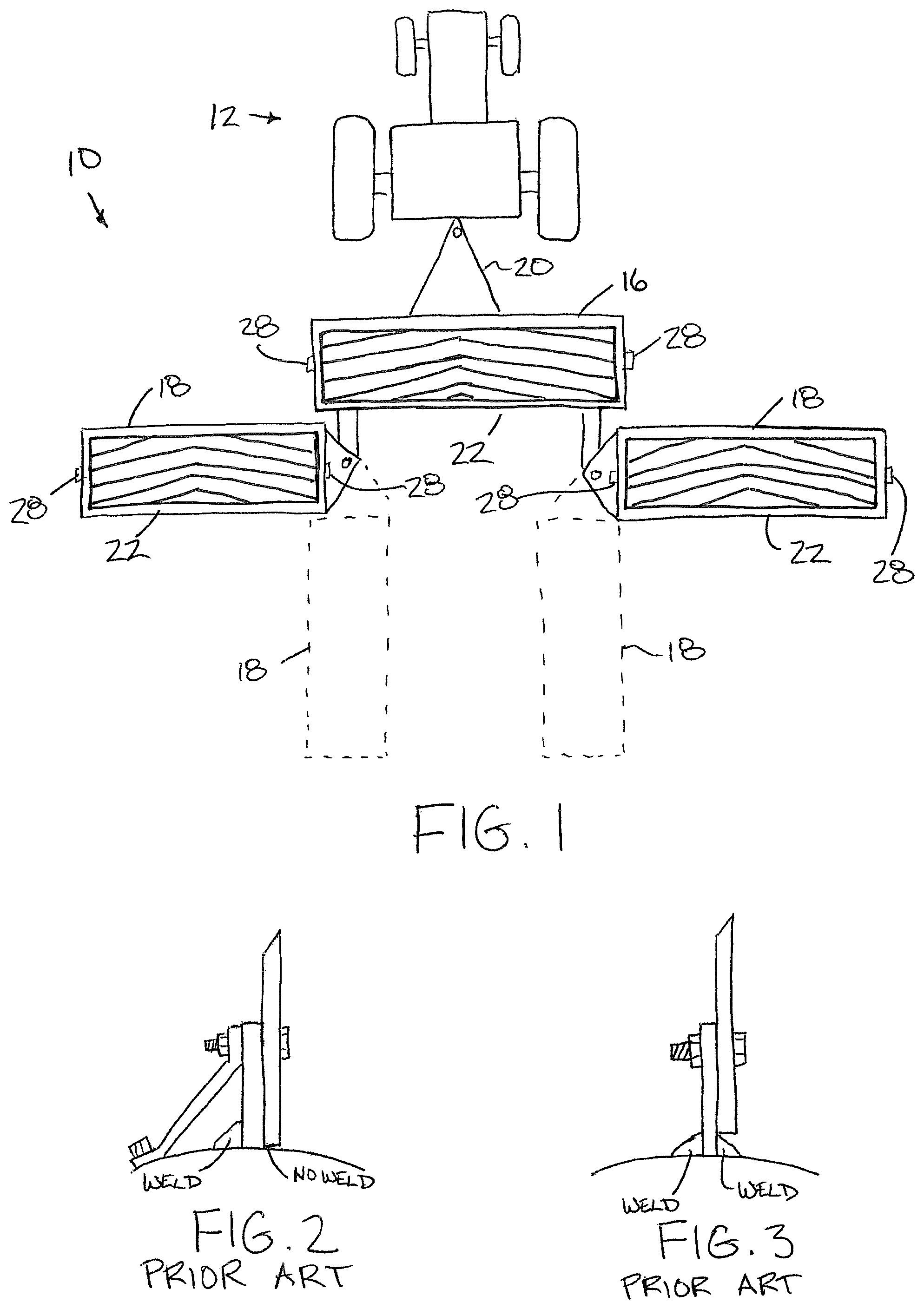 Patent US12376520 Figure 1 – Land roller with replaceable chopping blades