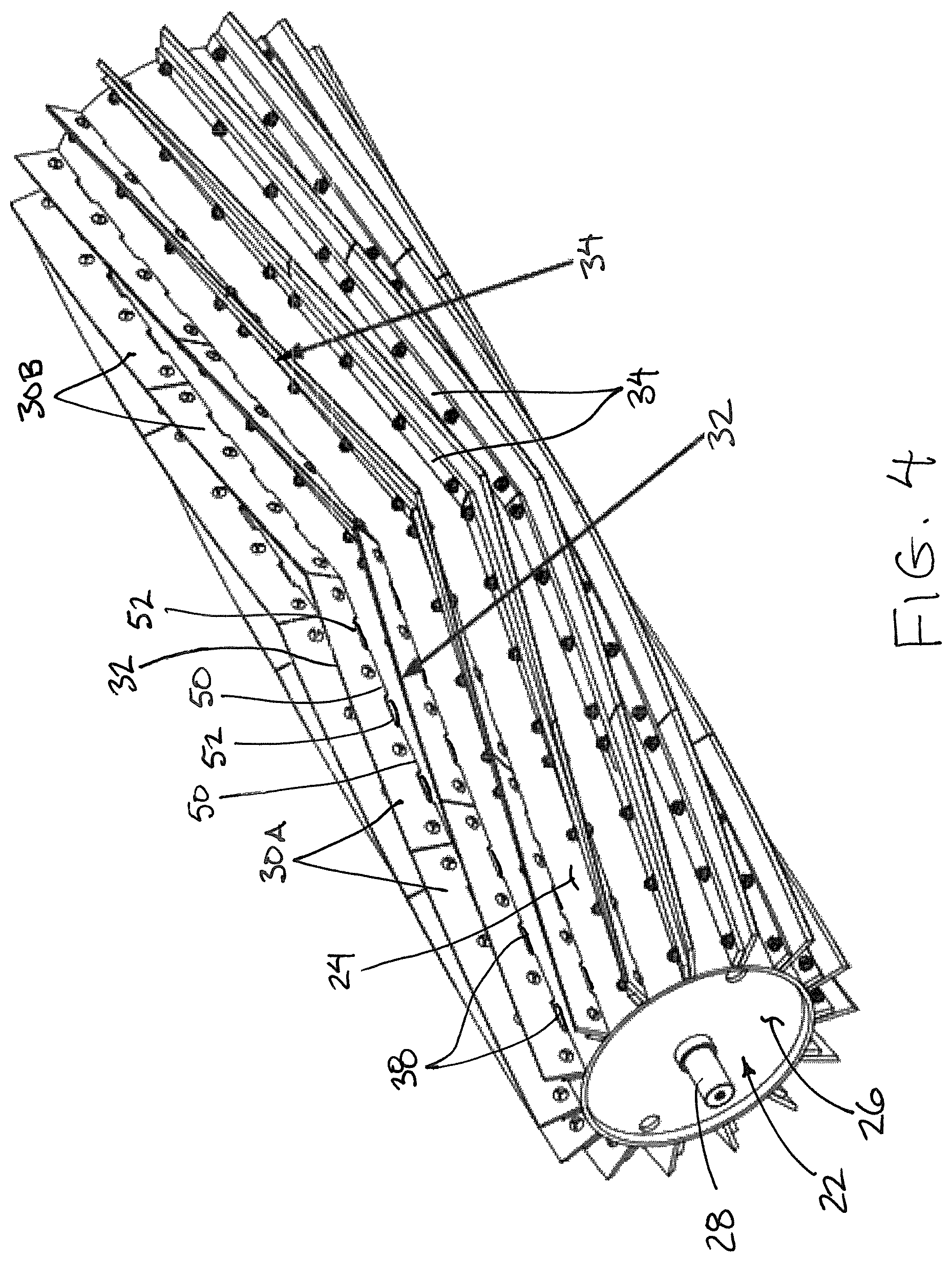 Patent US12376520 Figure 2 – Land roller with replaceable chopping blades