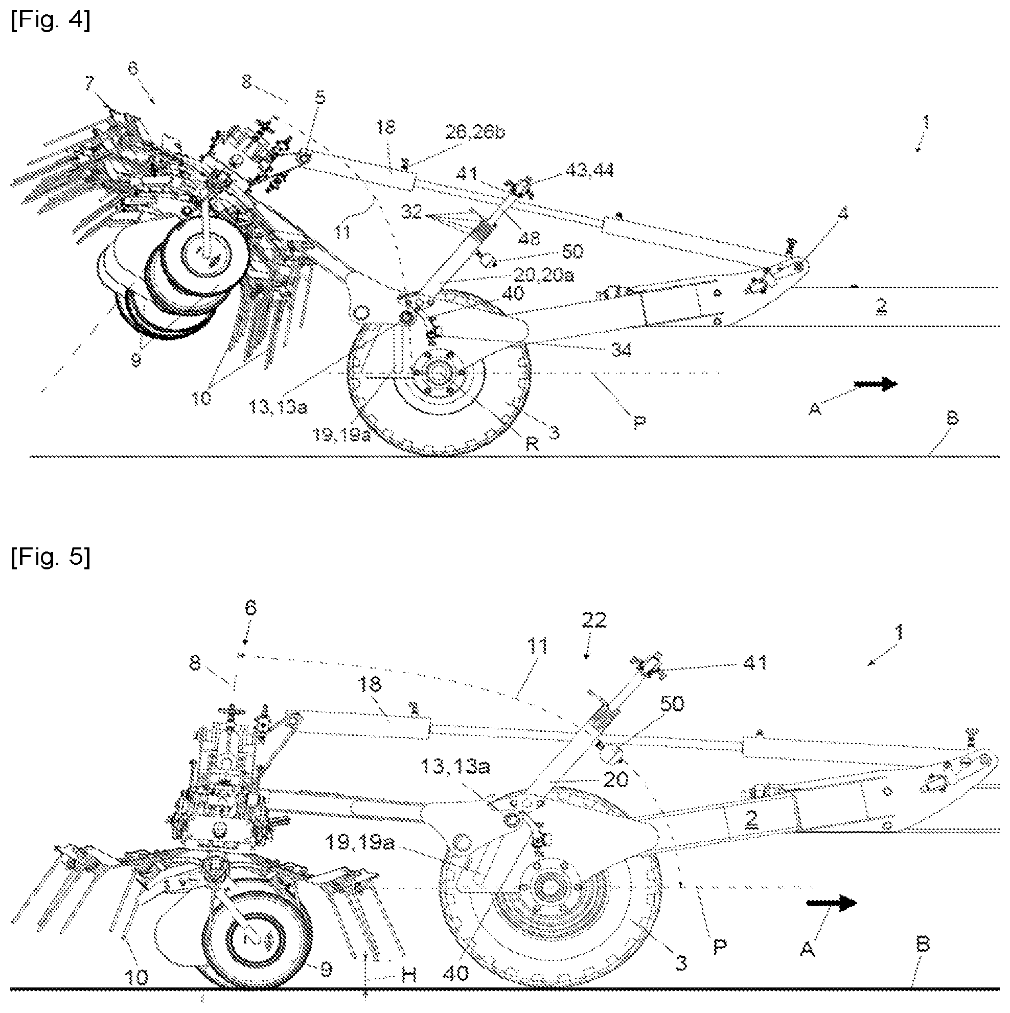 Patent US12376525 Figure 3 – Simplified haymaking machine with a carrier