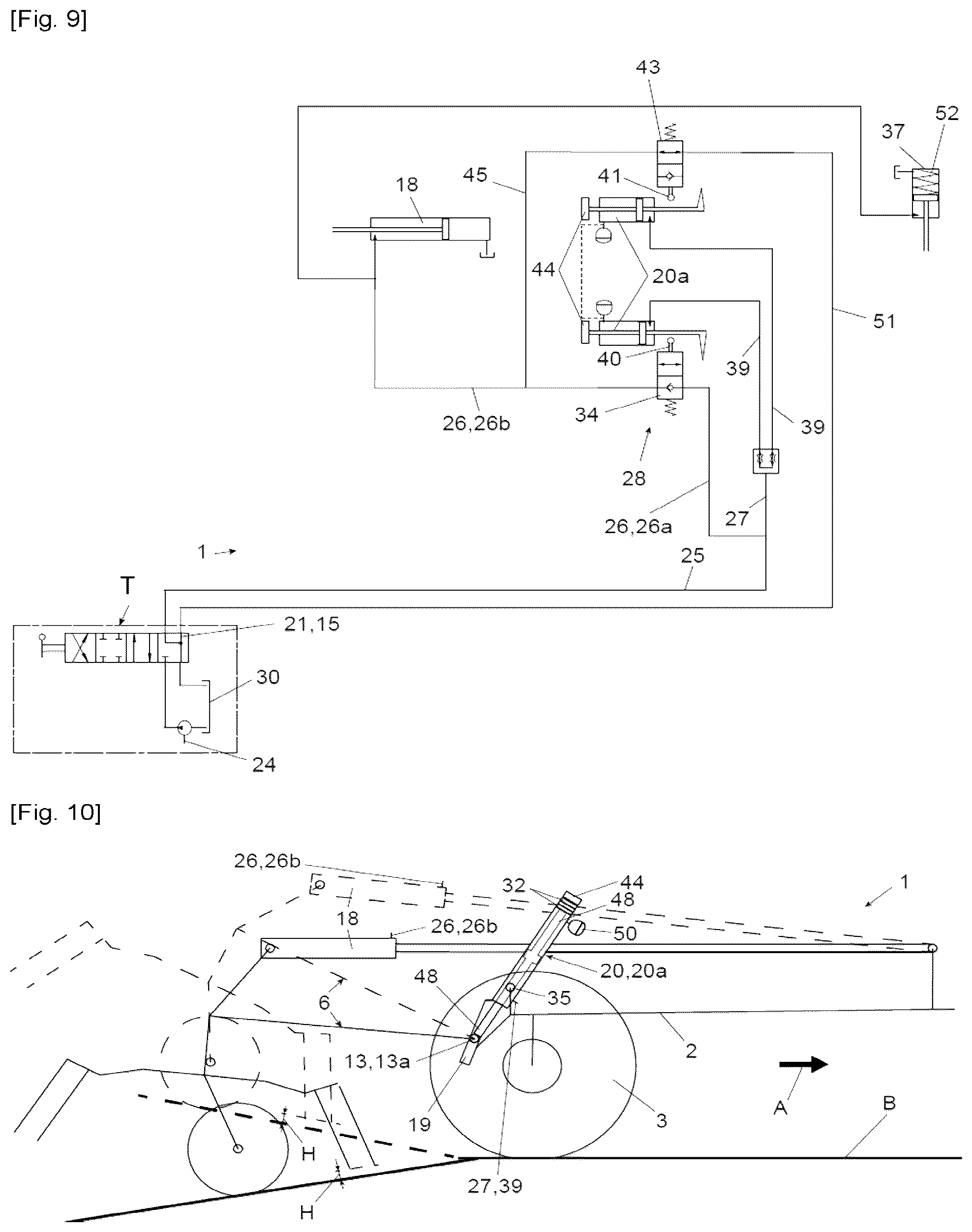 Patent US12376525 Figure 7 – Simplified haymaking machine with a carrier