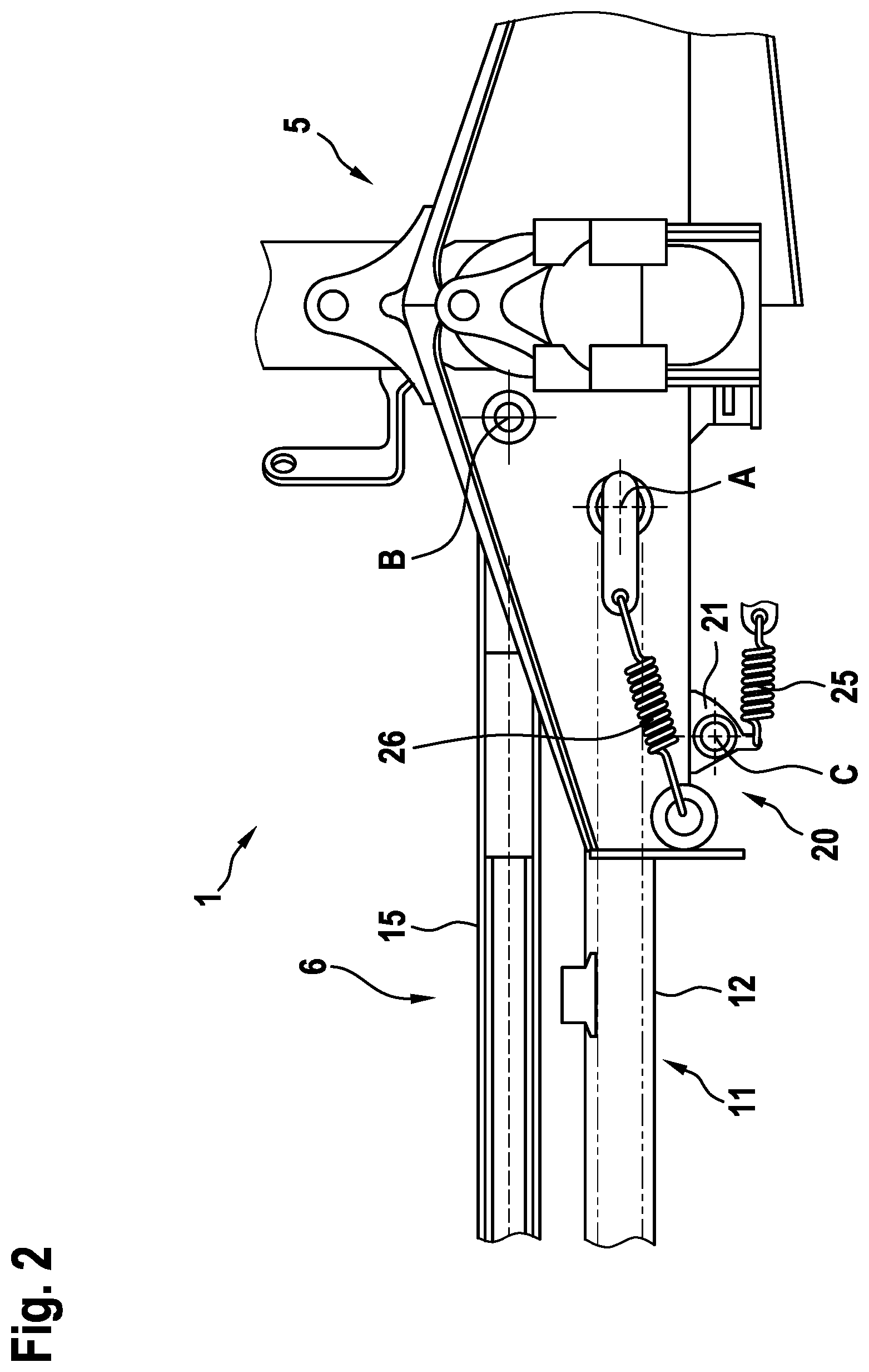 Patent US12376526 Figure 2 – Haymaking machine with catching element