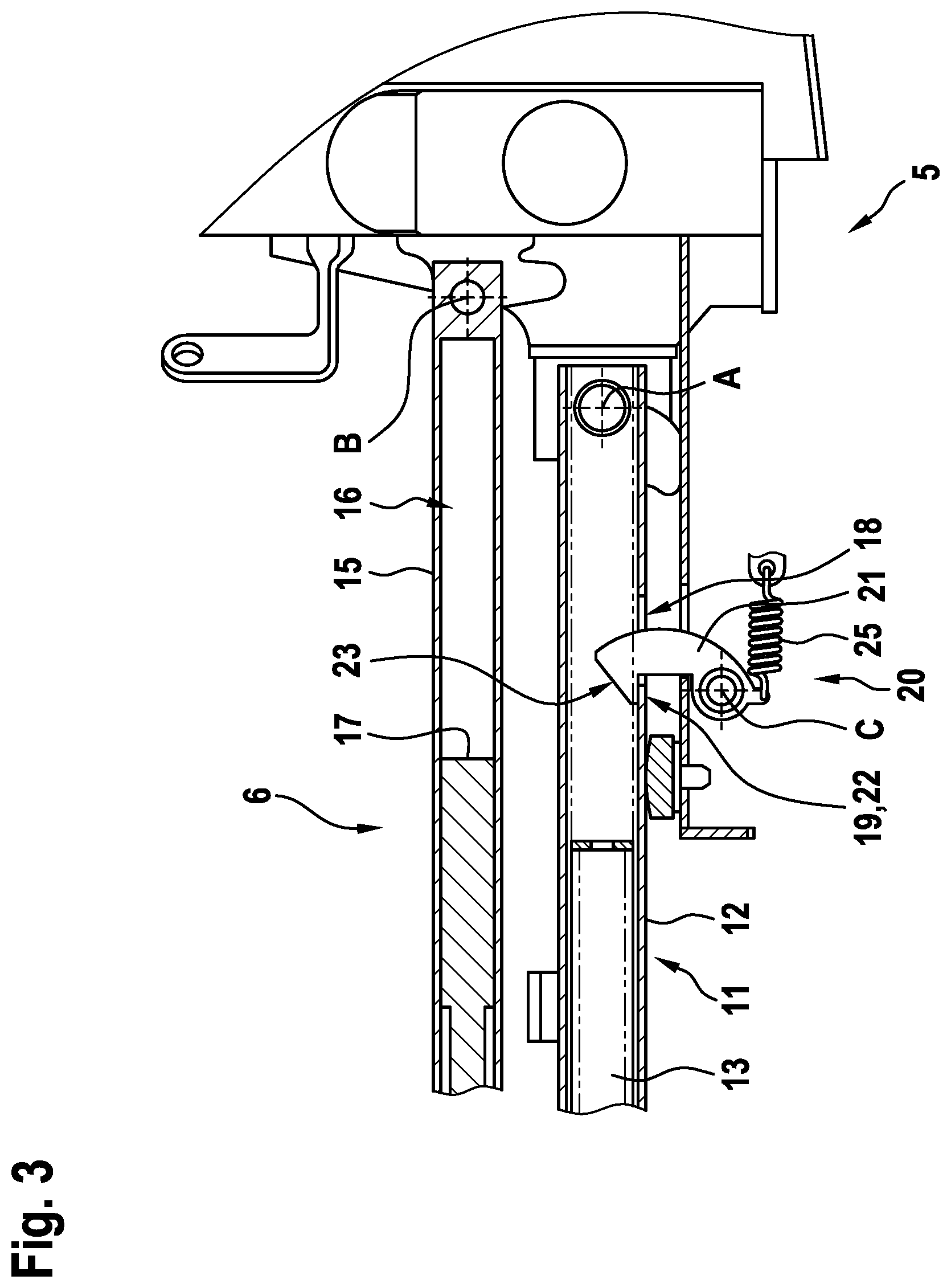 Patent US12376526 Figure 3 – Haymaking machine with catching element
