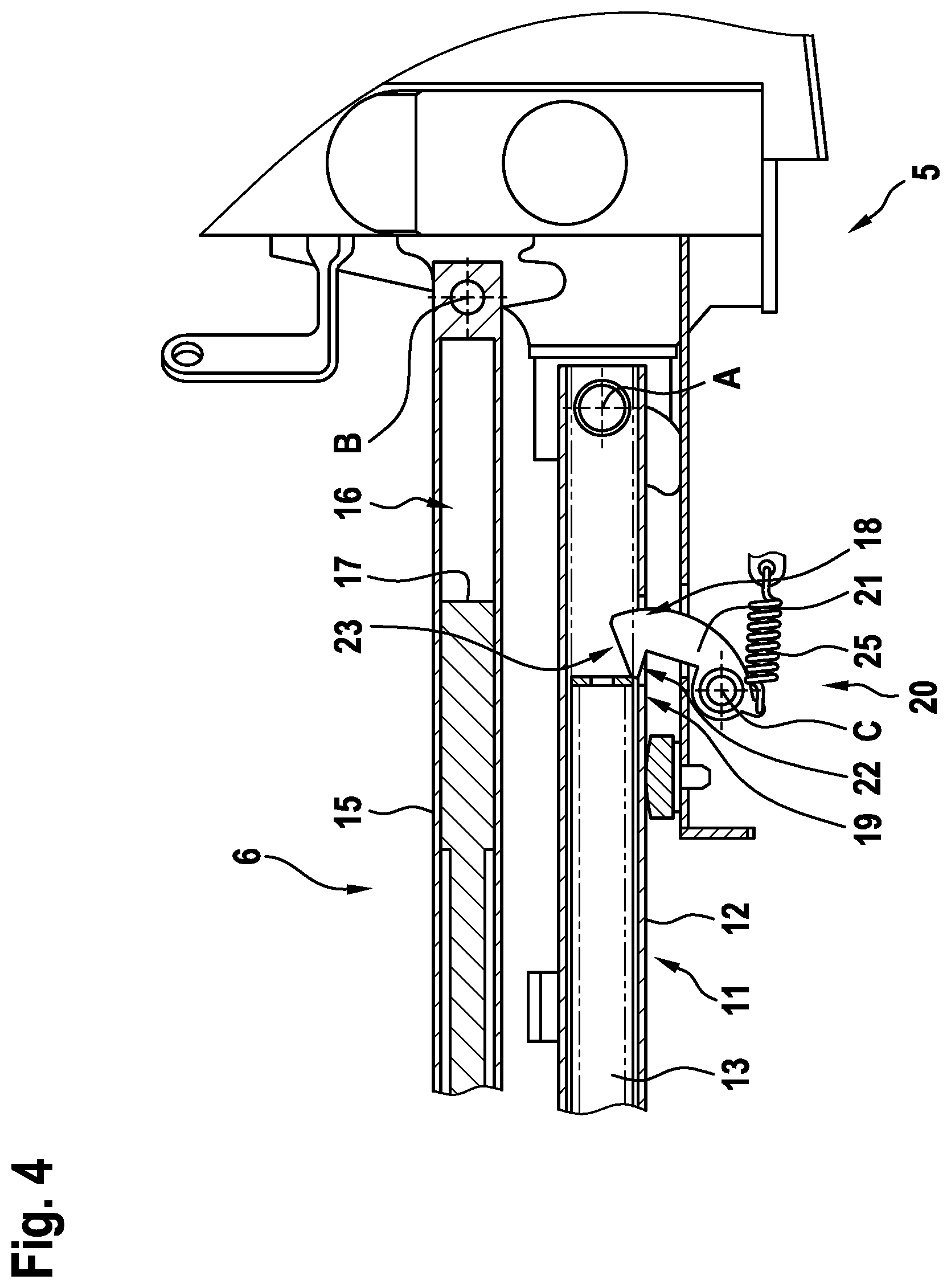 Patent US12376526 Figure 4 – Haymaking machine with catching element