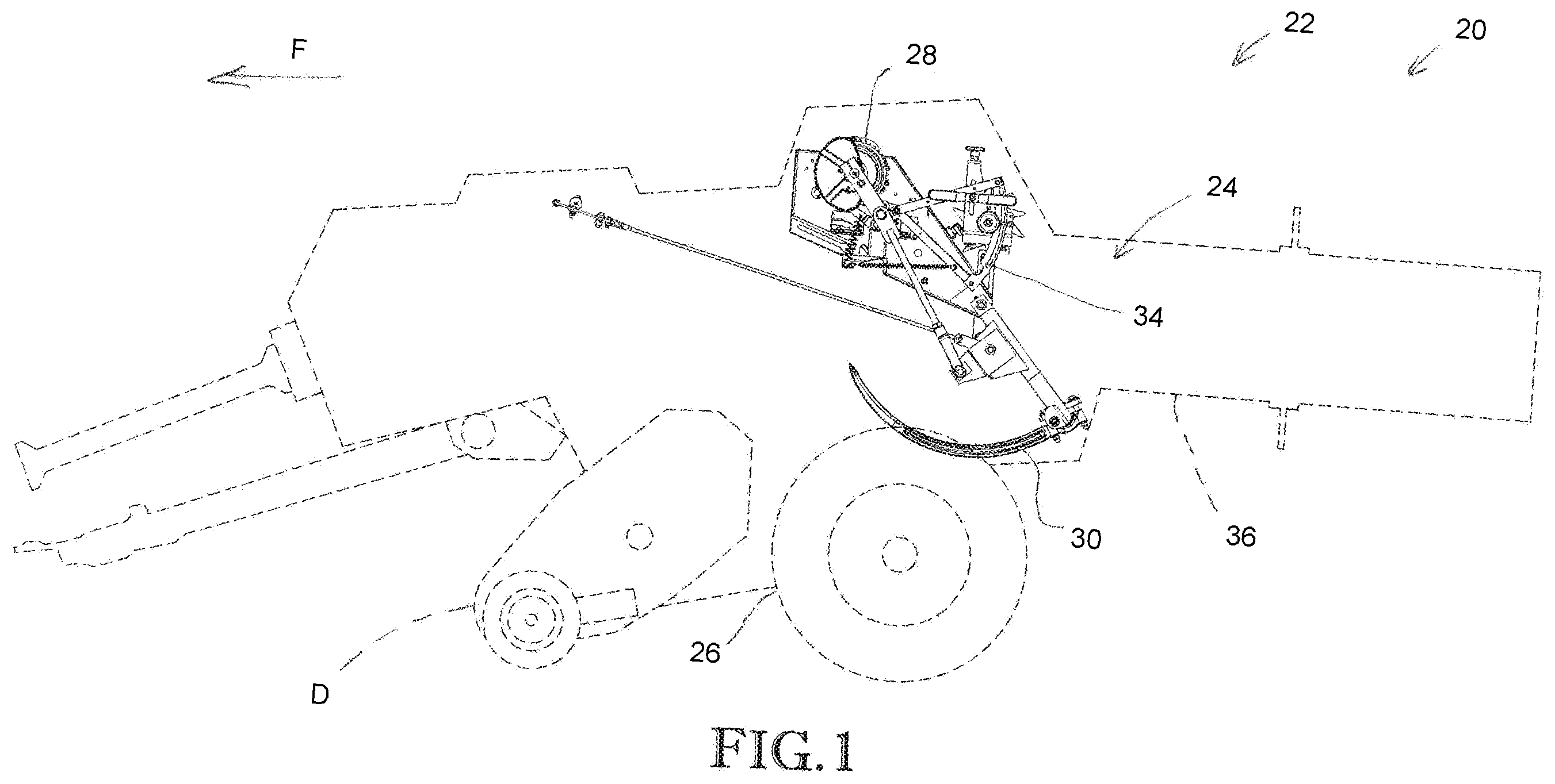 Patent US12376528 Figure 1 – Square baler needle lockout device
