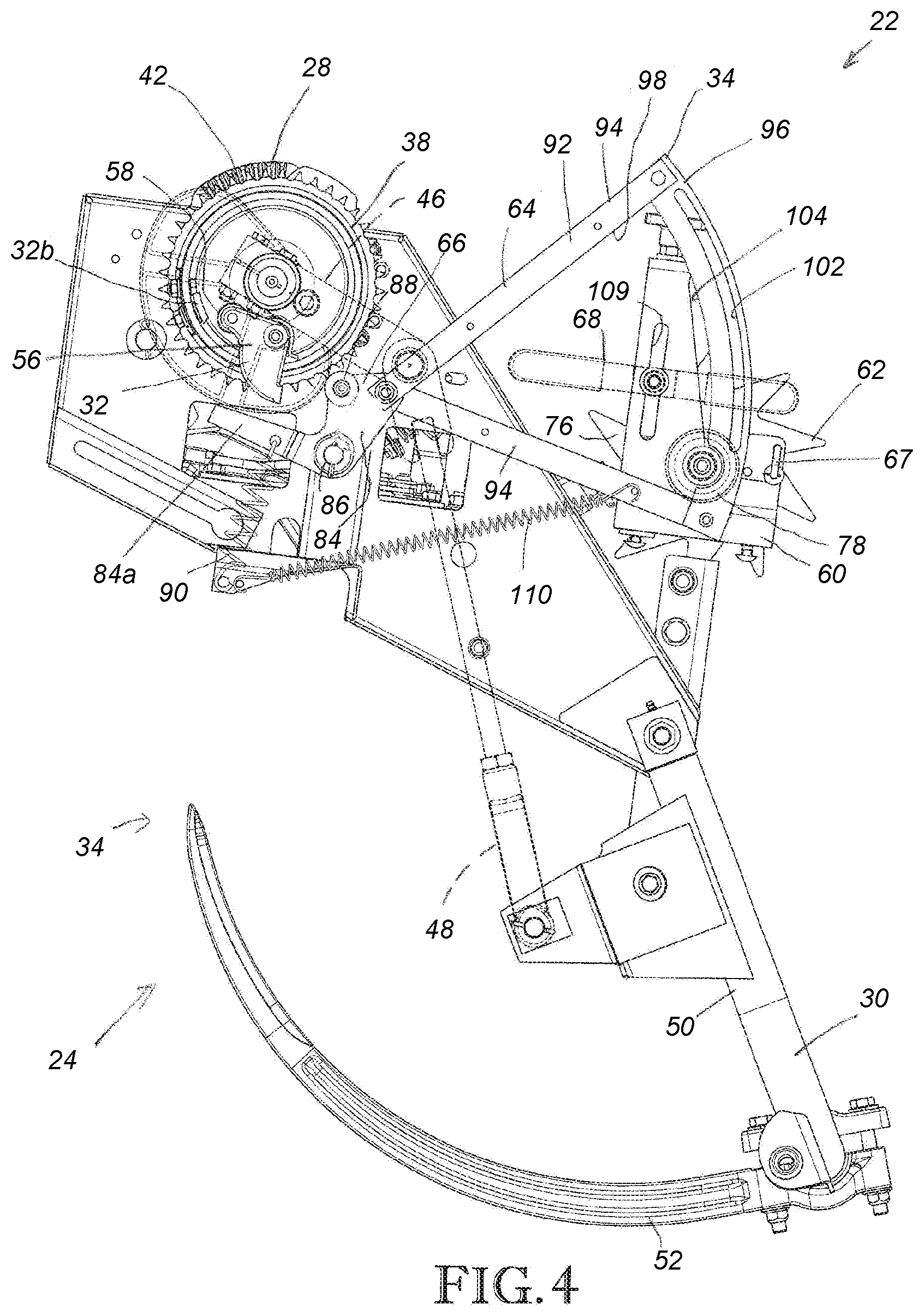 Patent US12376528 Figure 4 – Square baler needle lockout device