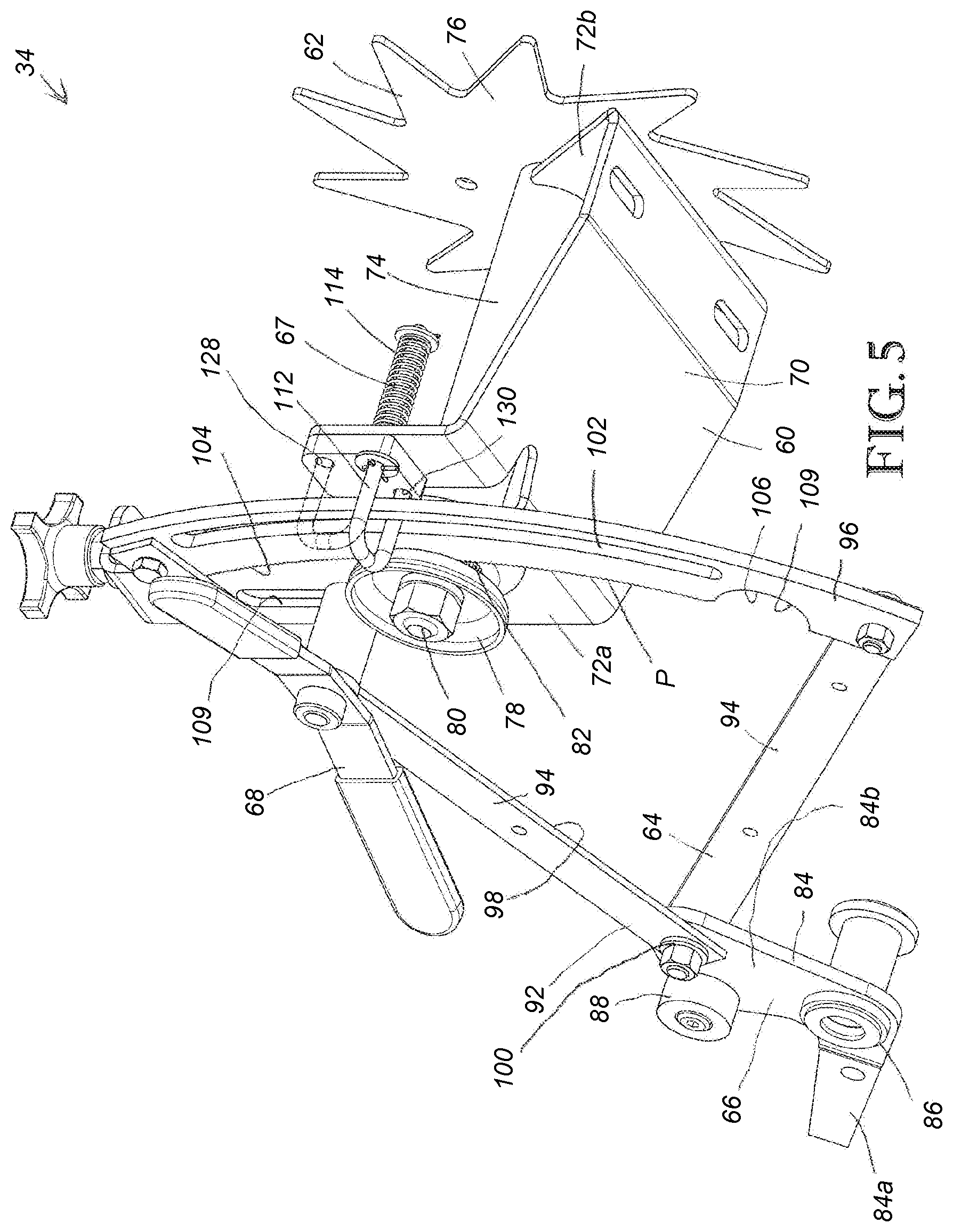 Patent US12376528 Figure 5 – Square baler needle lockout device