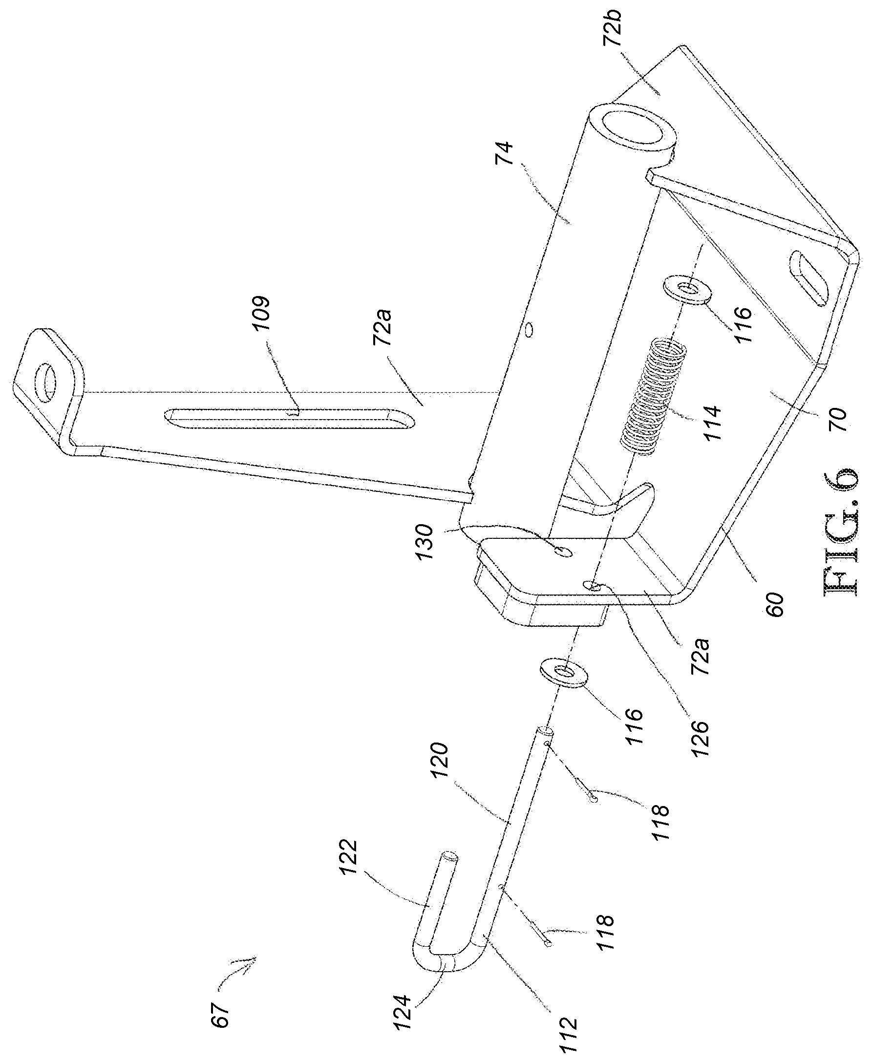 Patent US12376528 Figure 6 – Square baler needle lockout device