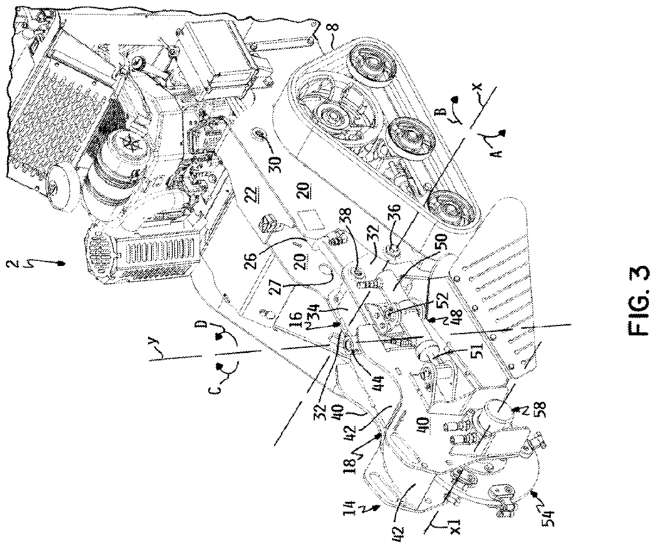 Patent US12376534 Figure 3 – Stump grinder with grinding arm and control