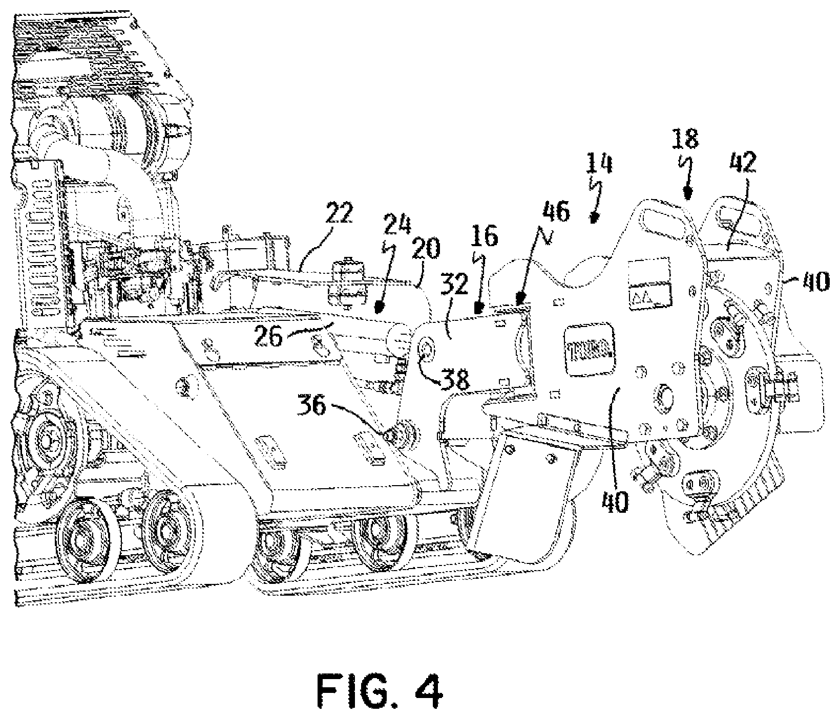 Patent US12376534 Figure 4 – Stump grinder with grinding arm and control