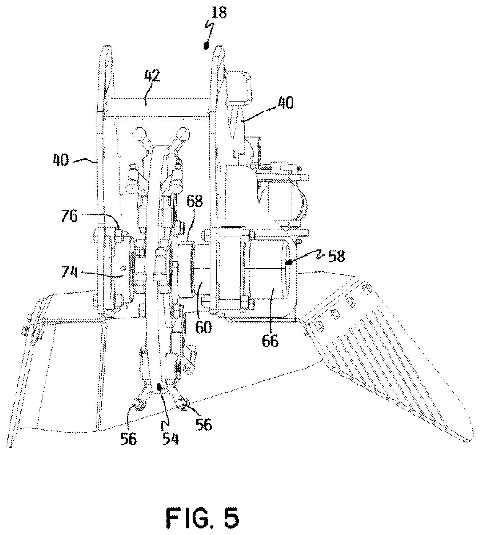 Patent US12376534 Figure 5 – Stump grinder with grinding arm and control