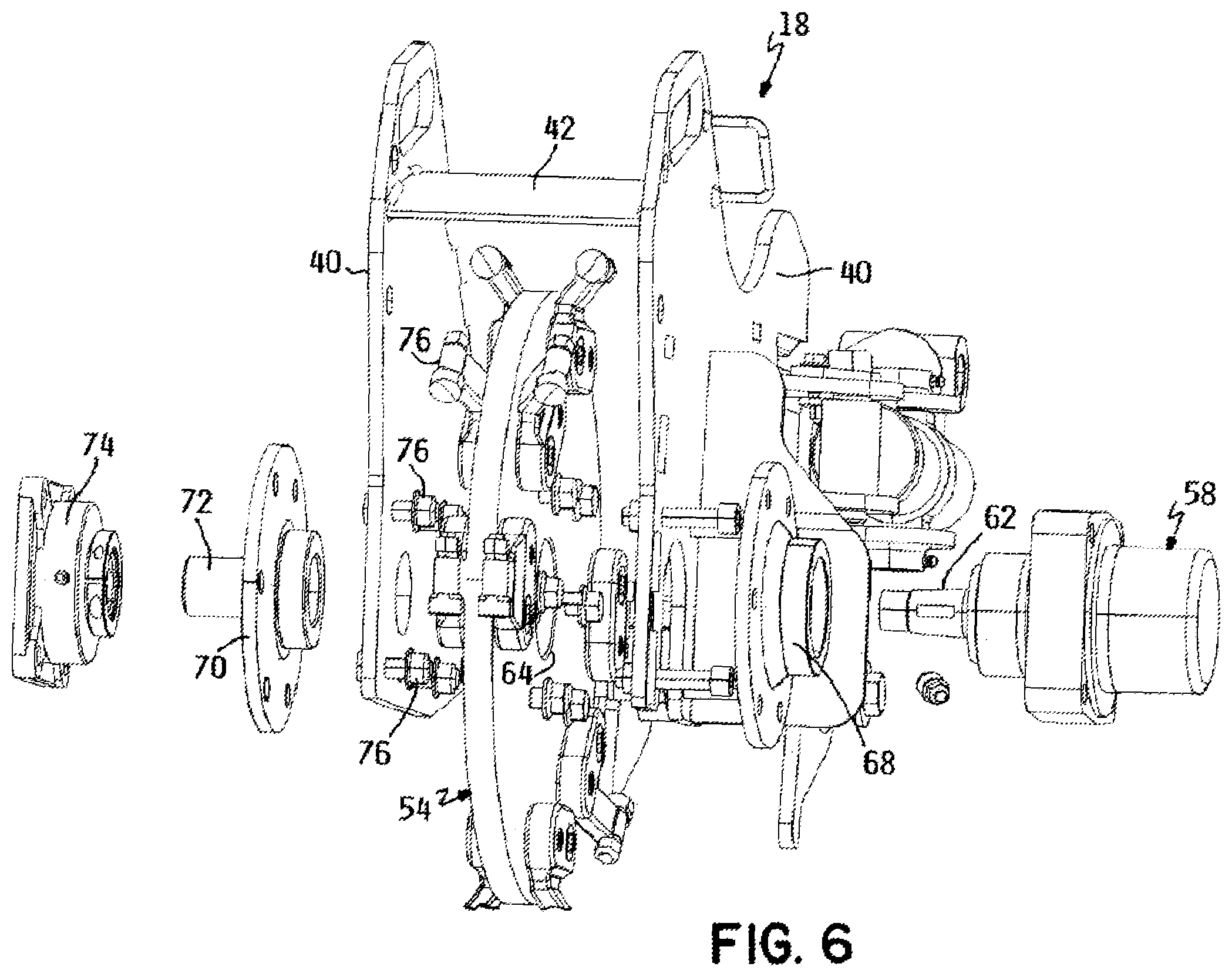 Patent US12376534 Figure 6 – Stump grinder with grinding arm and control