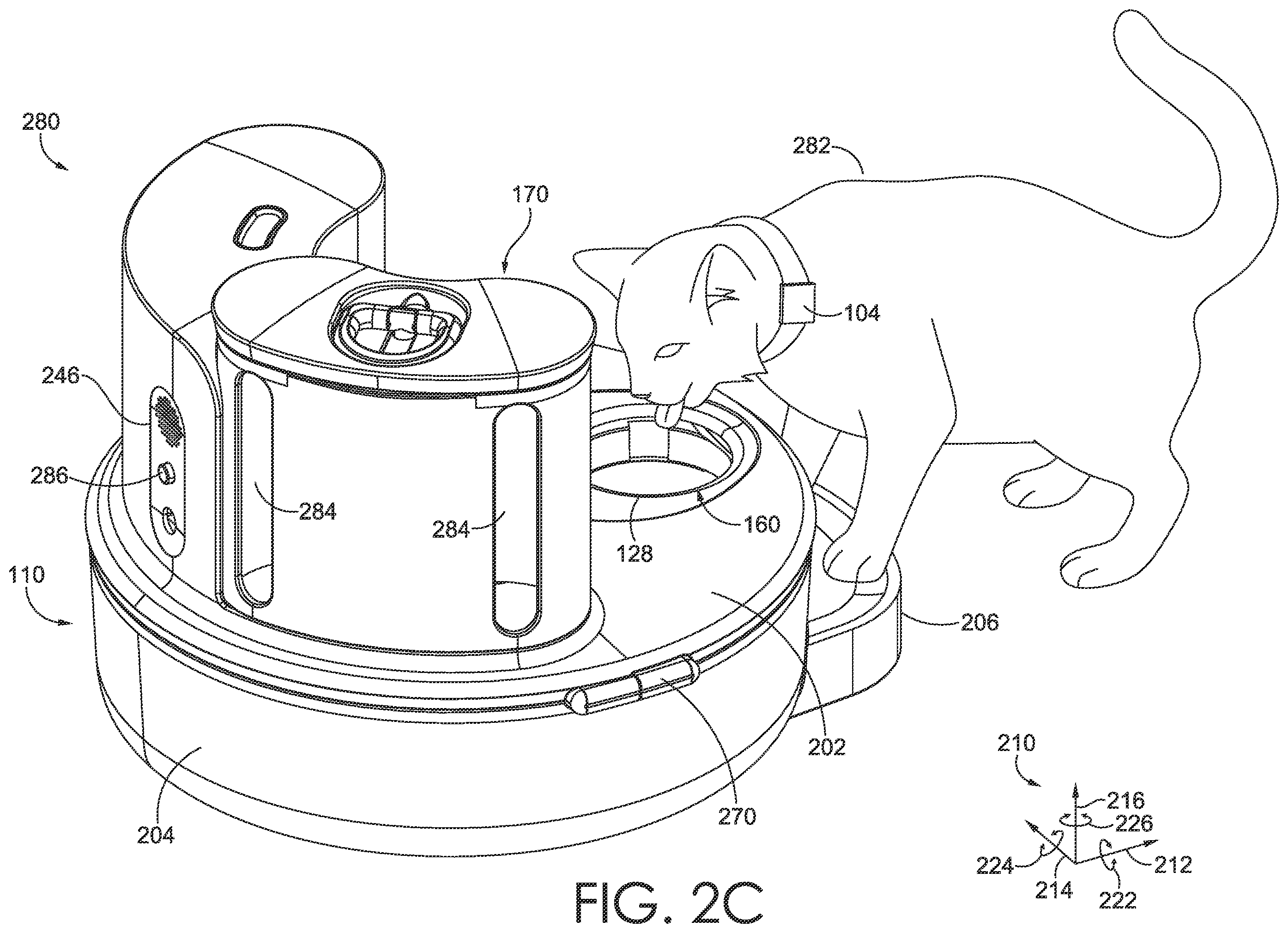 Patent US12376562 Figure 4 – Automatic animal feeding system for rotating disposal compartment components