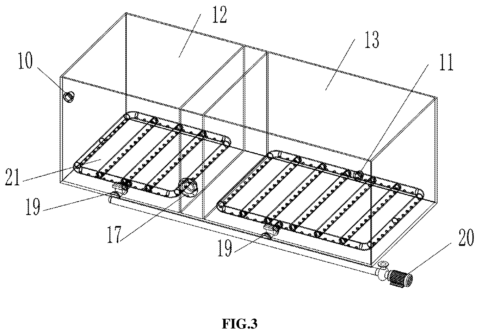 Patent US12376572 Figure 3 – Industrialized fish and algae farming system and method with recirculating water