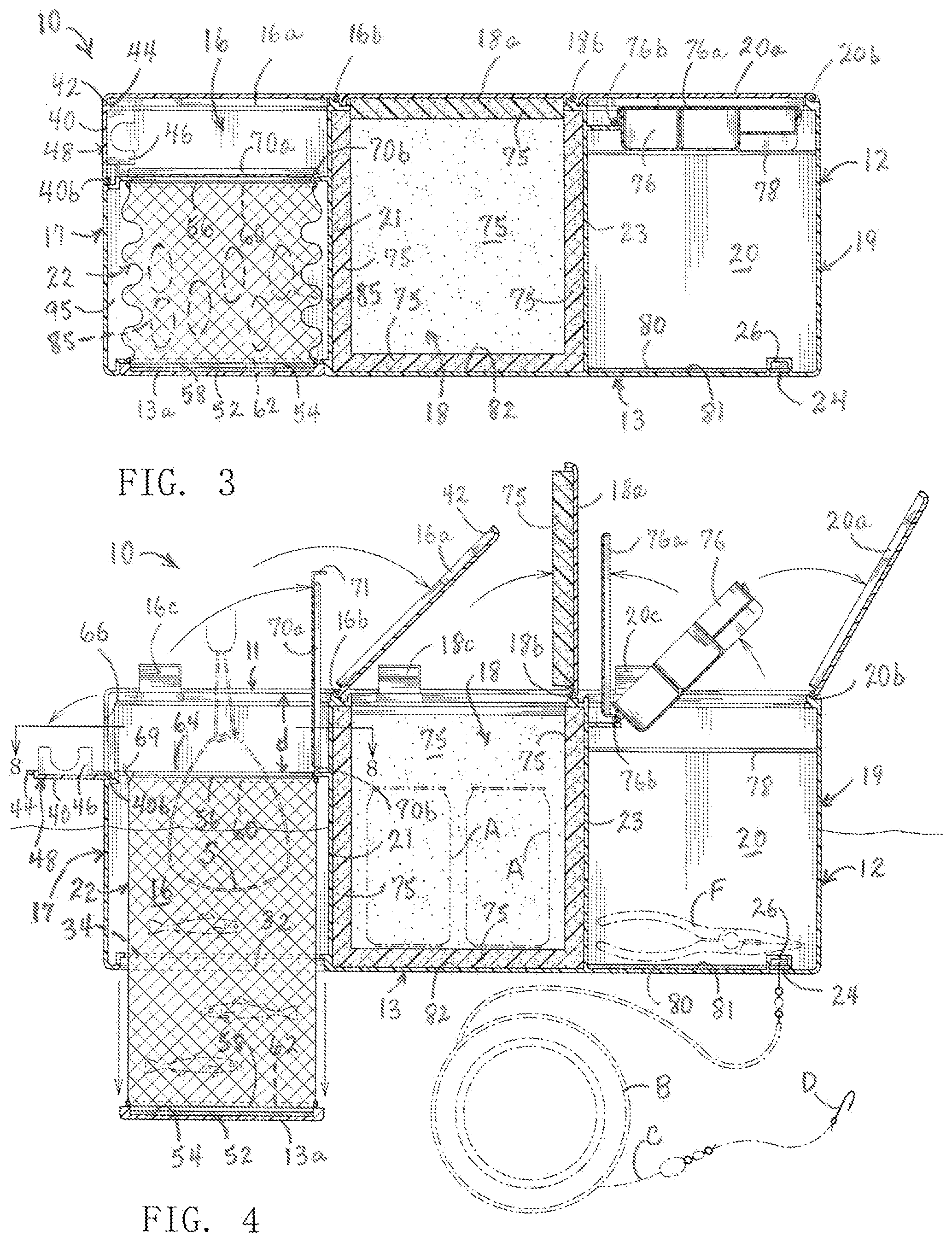 Patent US12376575 Figure 2 – Fishing caddy