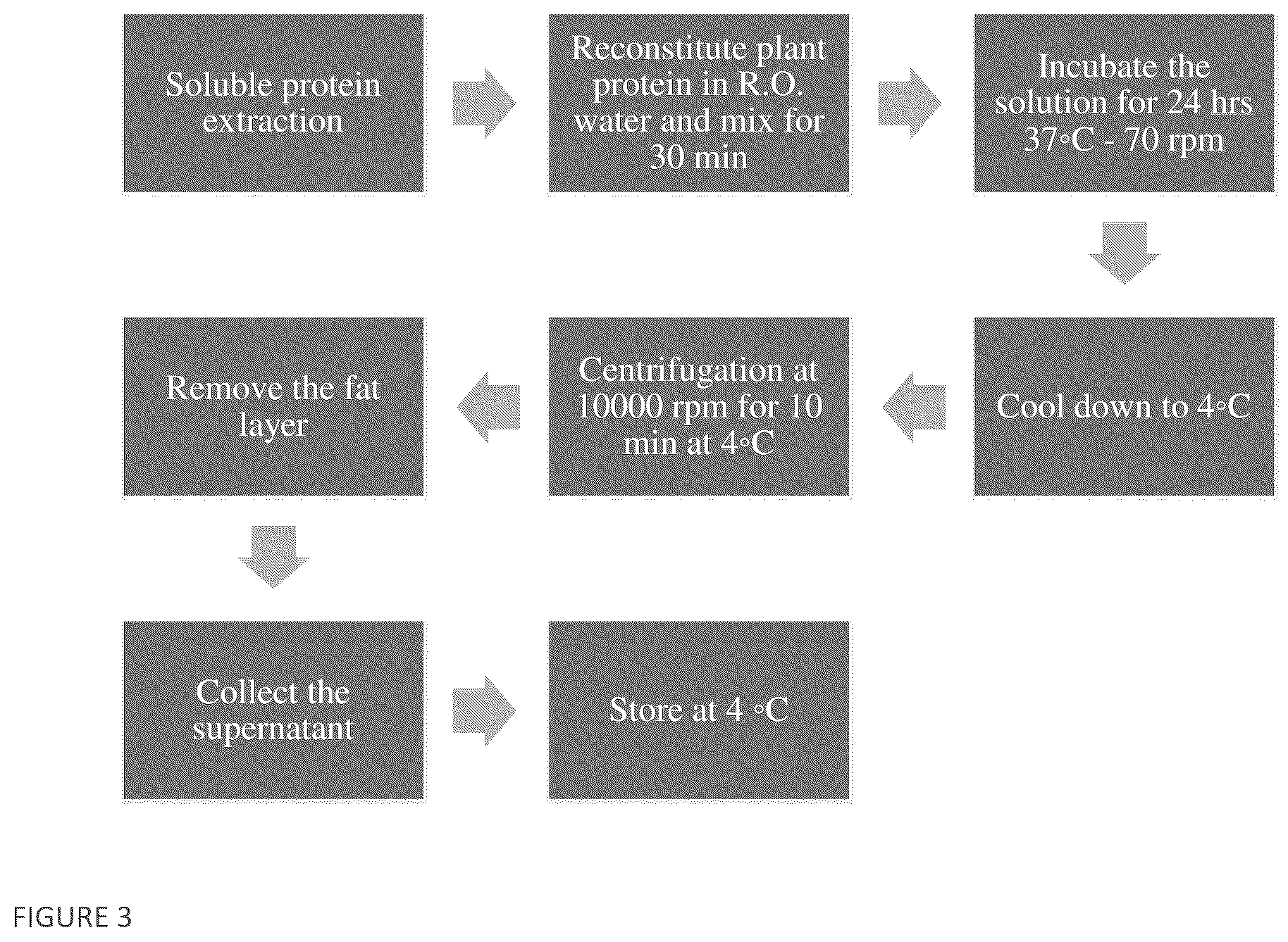 Patent US12376602 Figure 3 – Methods and compositions related to a stable blend of casein and plant proteins with improved physical and flavor characteristics