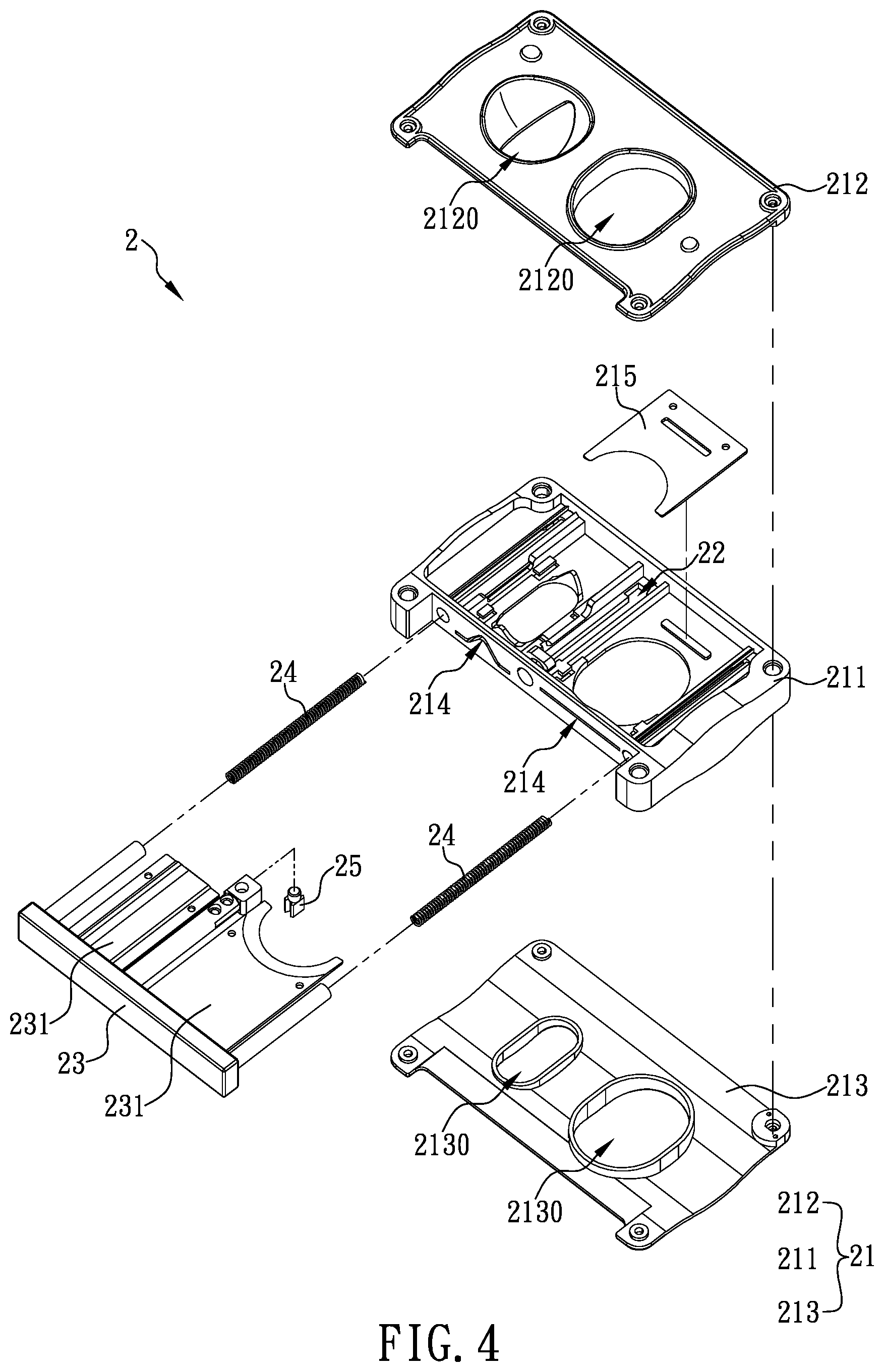 Patent US12376621 Figure 4 – Cigar cutter with arresting mechanism