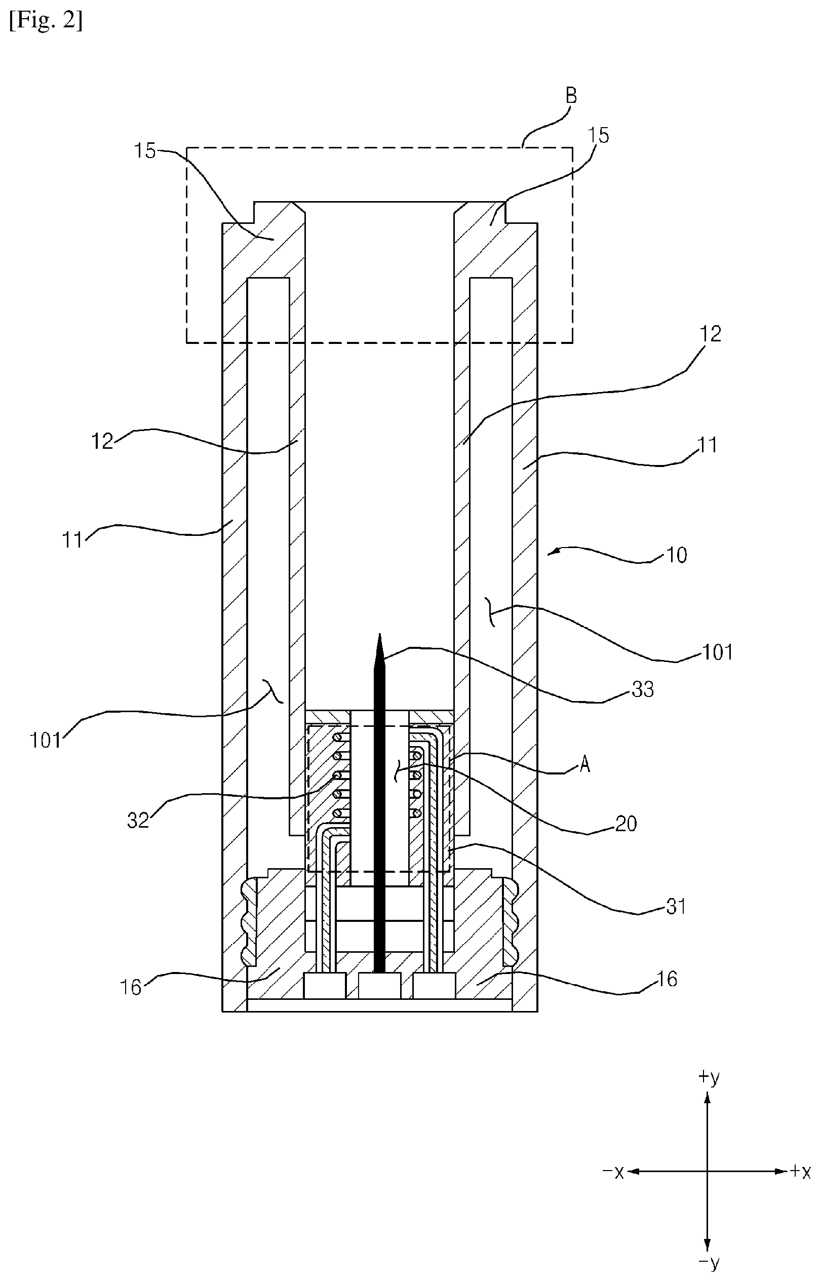 Patent US12376622 Figure 2 – Aerosol-generating device
