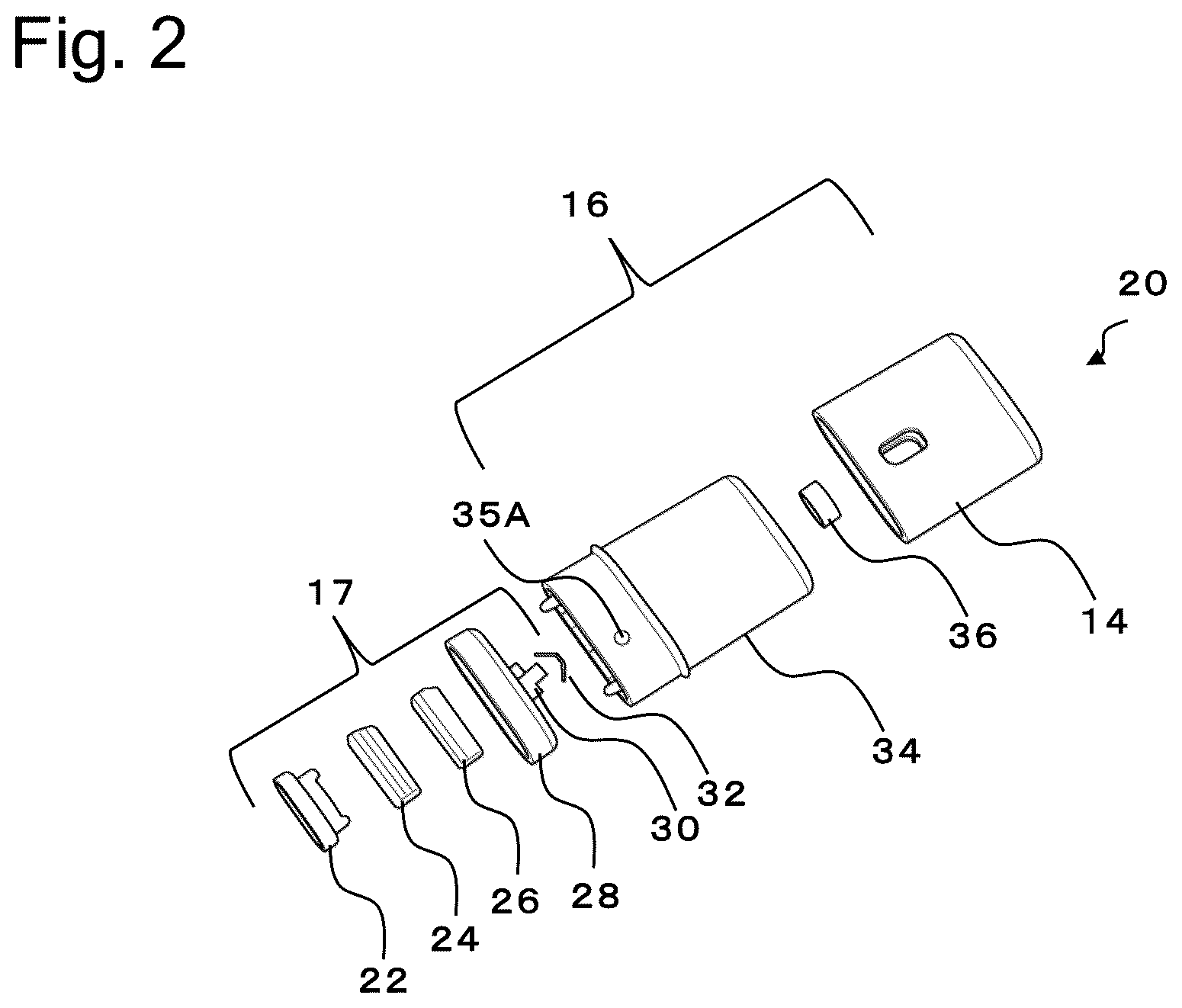 Patent US12376625 Figure 2 – Aspirator cartridge