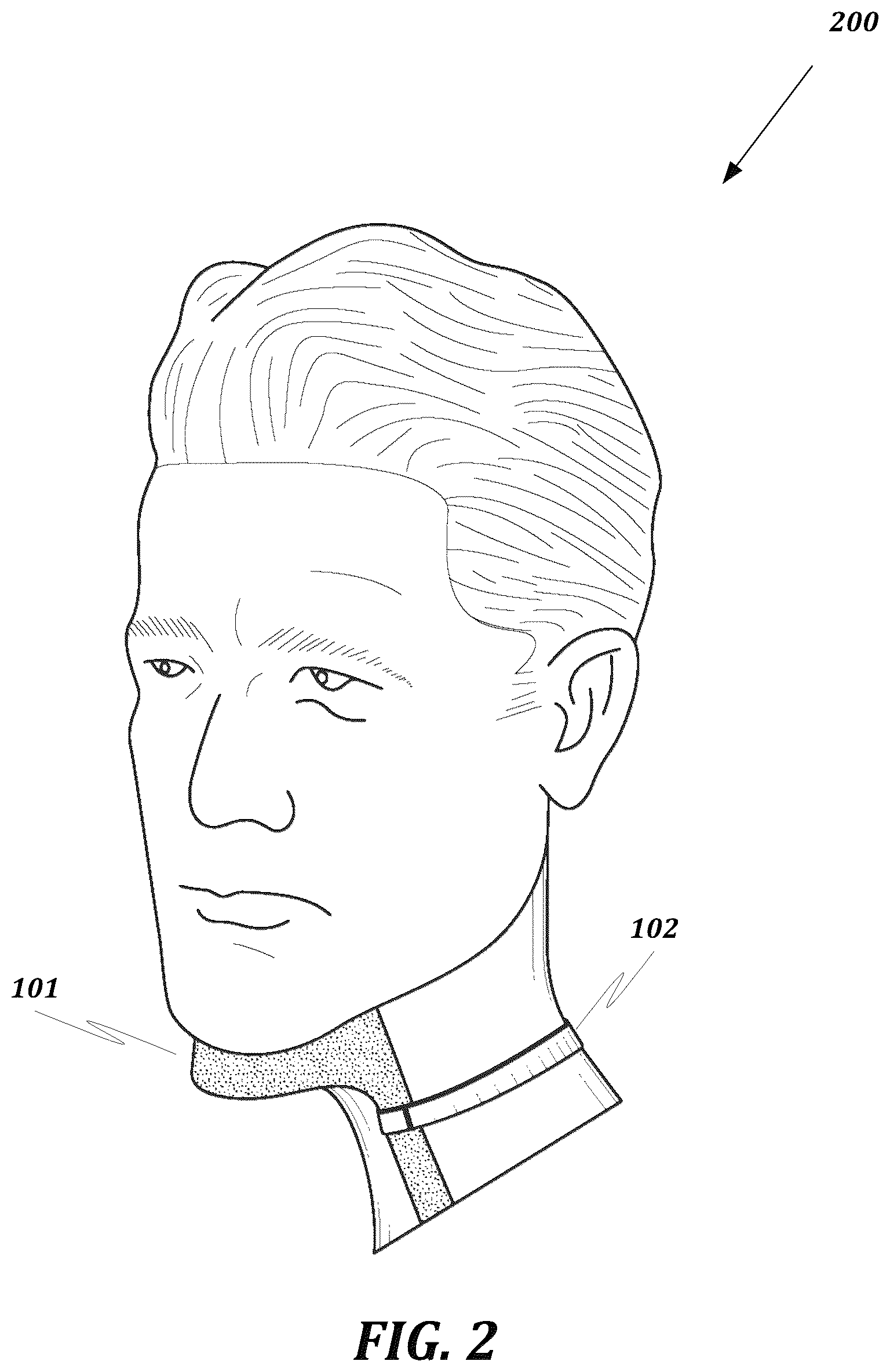 Patent US12376632 Figure 2 – Apparatus for restricting head movement