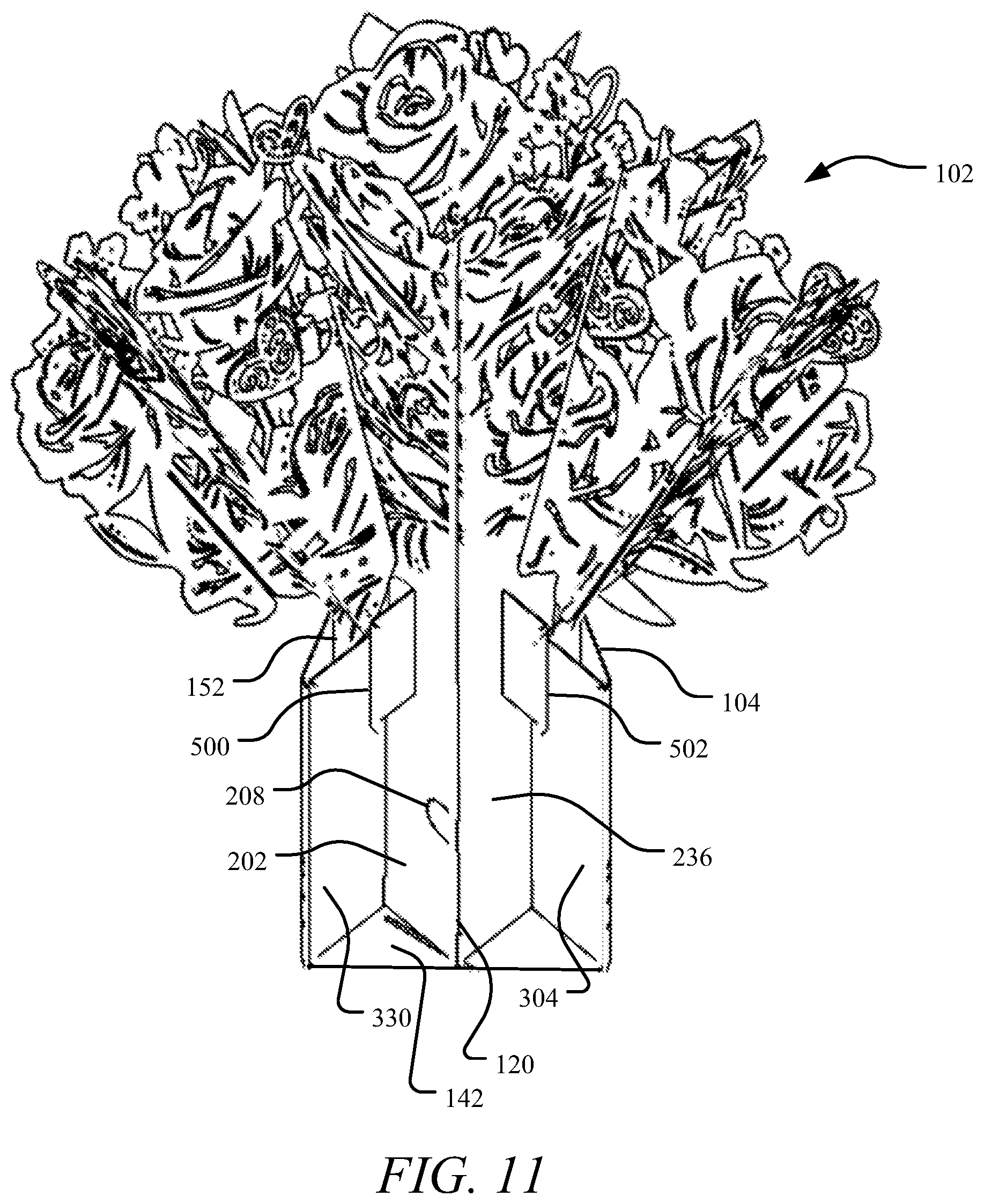 Patent US12376637 Figure 11 – Imitation flower bouquet system
