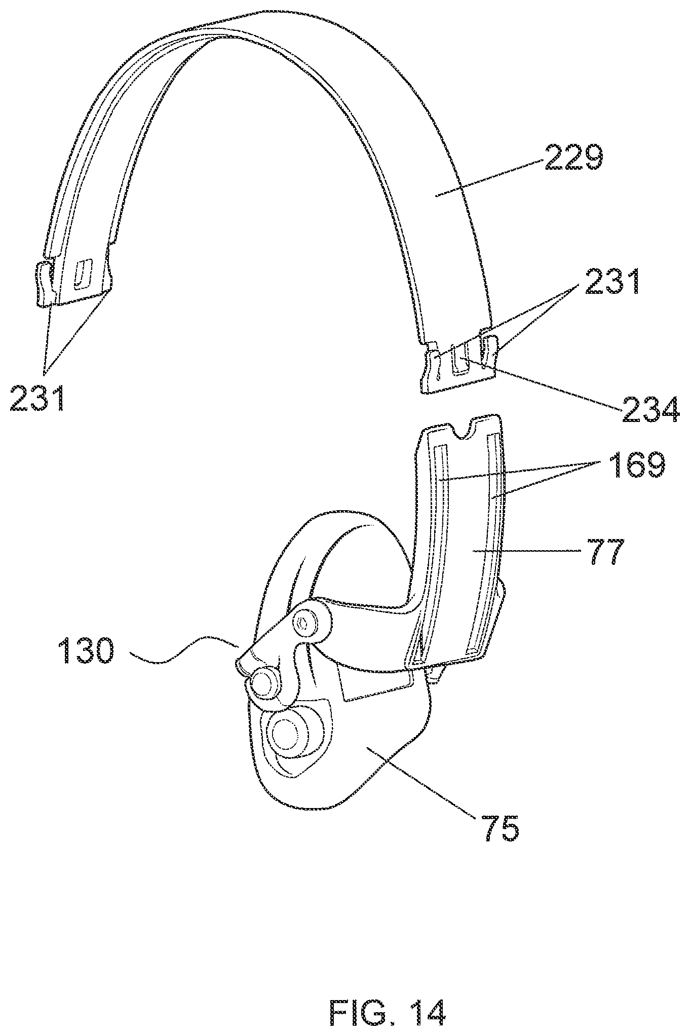 Patent US12376639 Figure 20 – Hinged attachment of headgear to a helmet