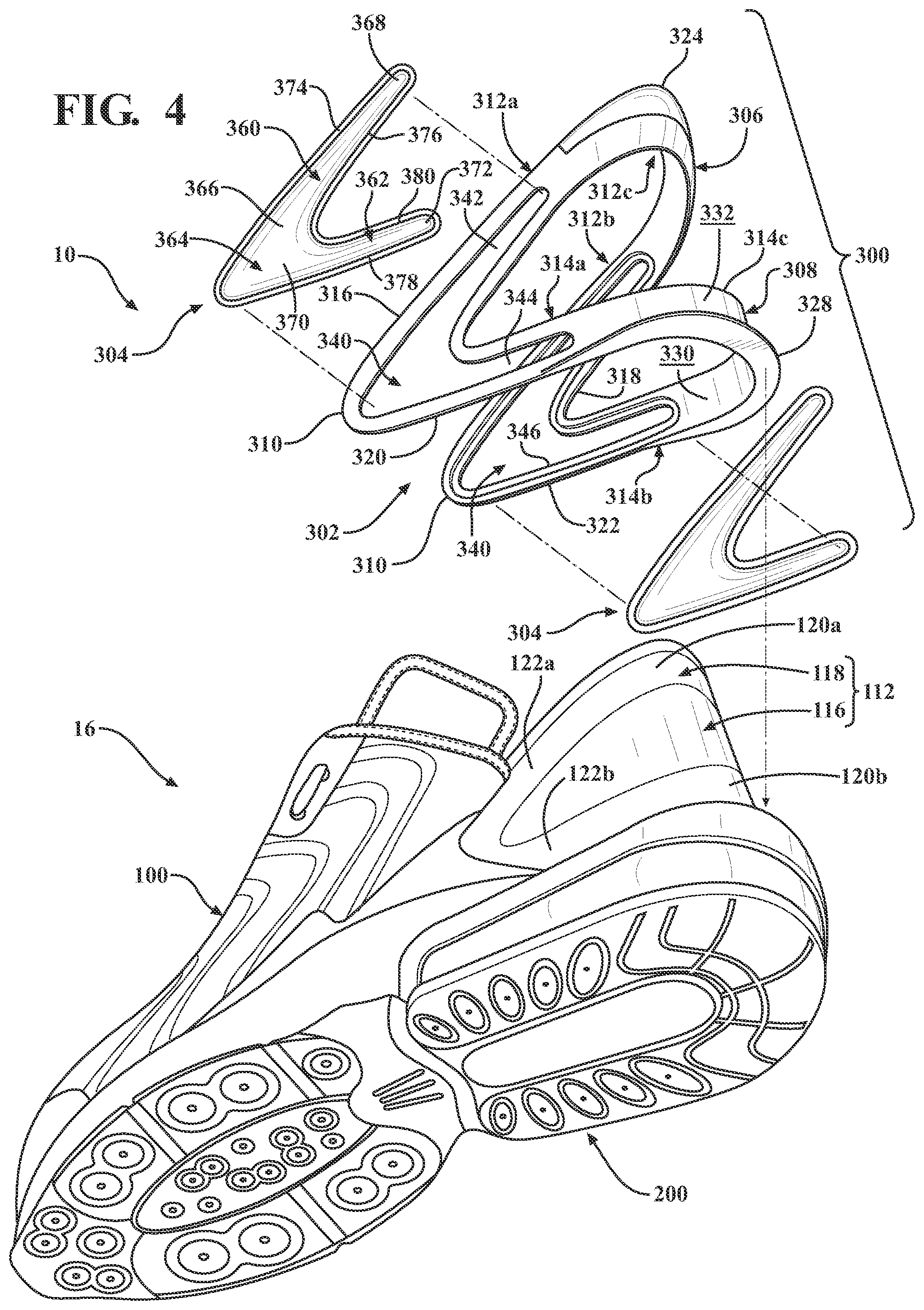 Patent US12376643 Figure 4 – Footwear heel retention device